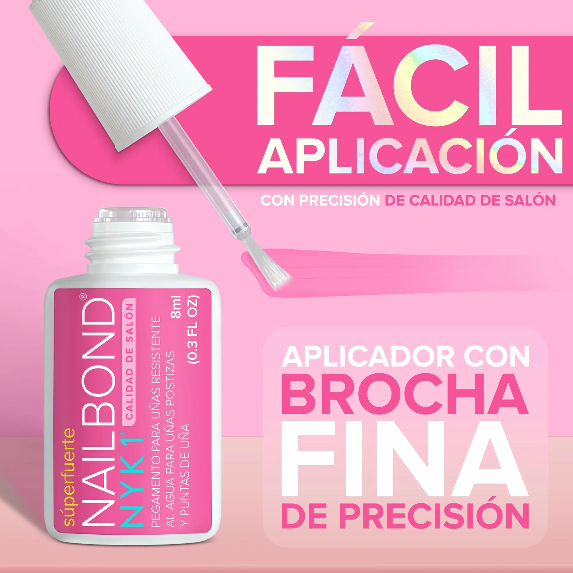 NYK1 NailBond Pegamento Uñas Postizas Súper Fuerte 8ml Larga Duración Máxima Resistencia
