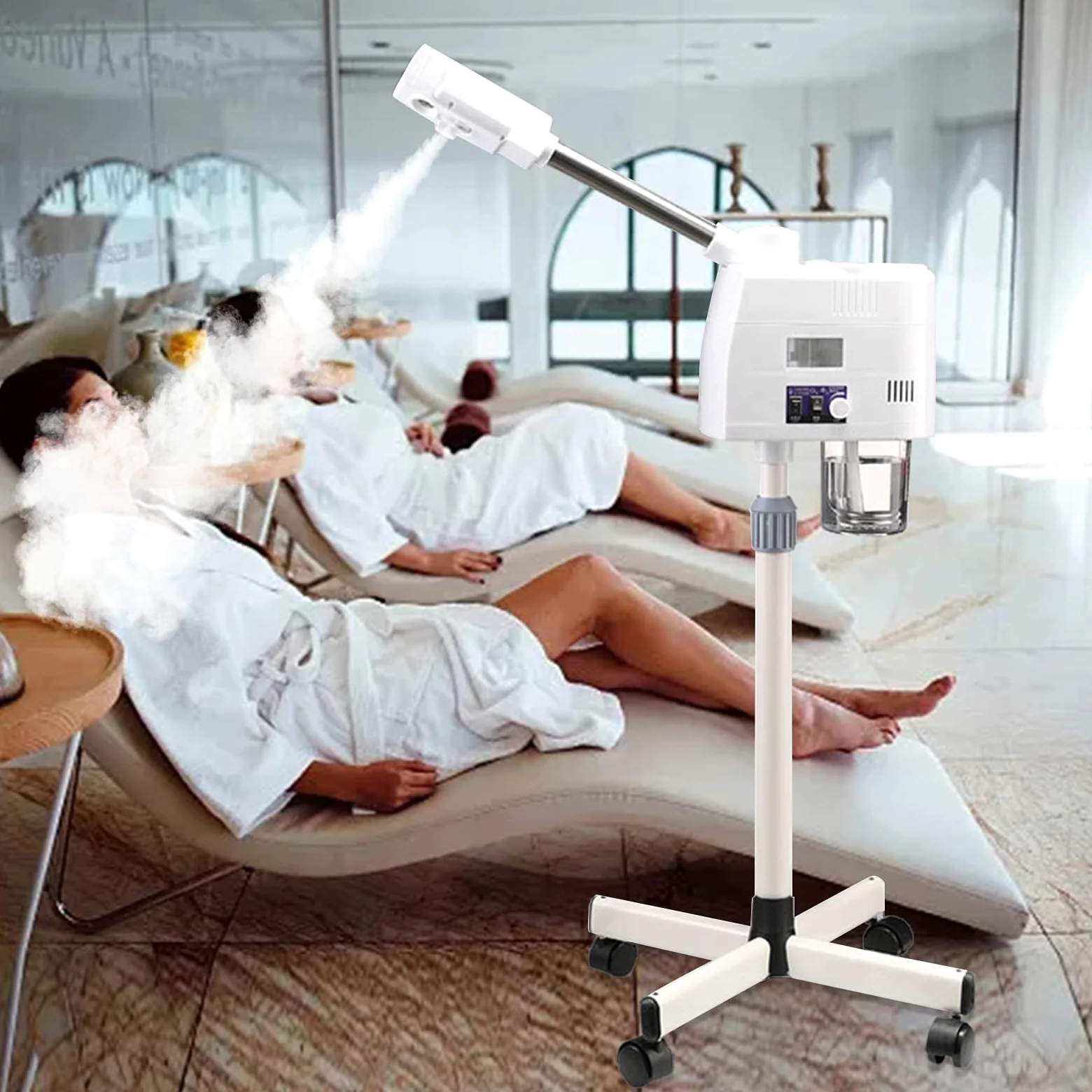 Humidificador para el rostro, apto para salón y hogar, reduce el envejecimiento de la piel, hace que su piel brille y luzca cuidada, altura ajustable