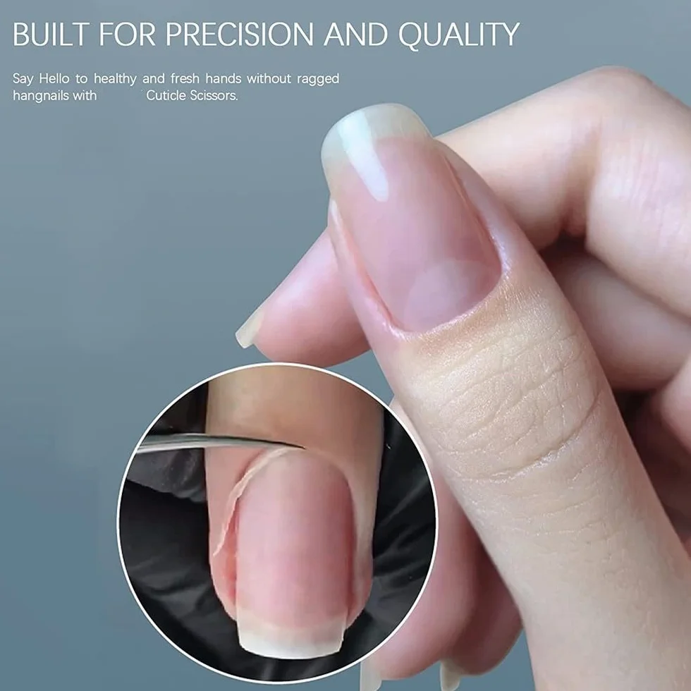 Tijeras para cutículas, alicates superdelgados para el cuidado de cutículas, cortador seco y removedor, herramientas profesionales para manicura y uñas, brillante