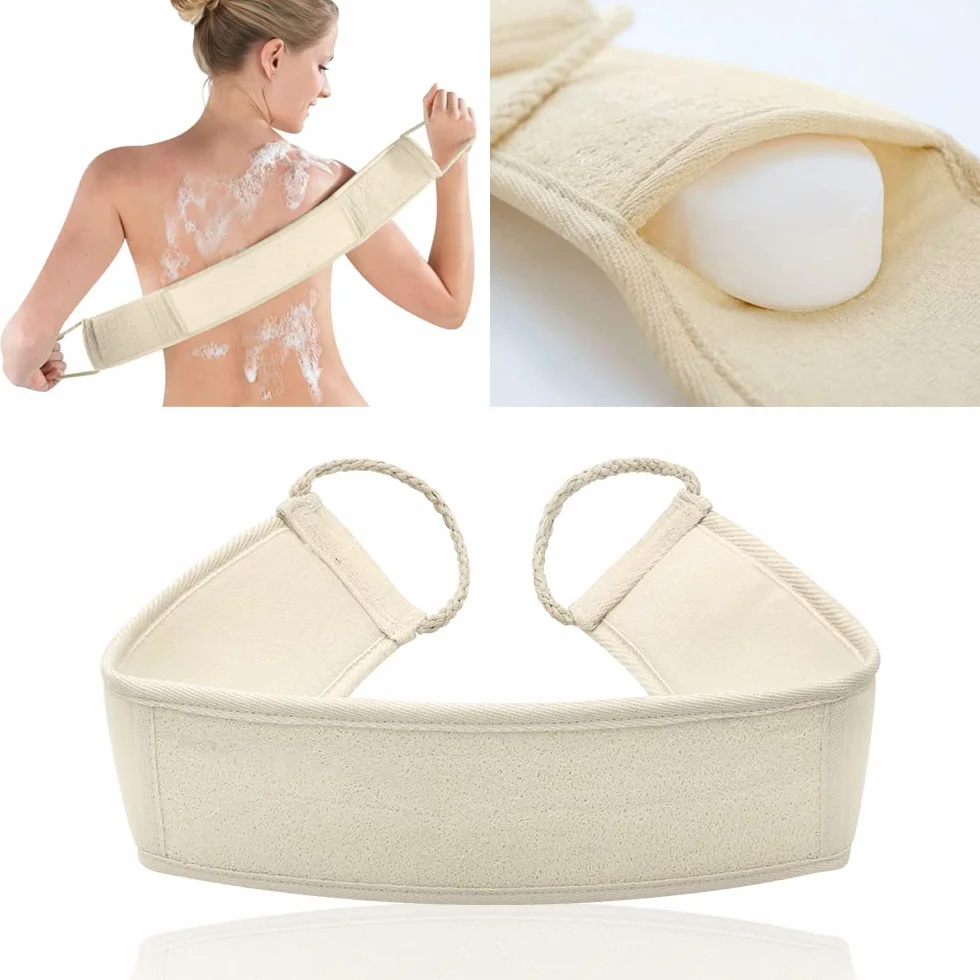 Pinkou Loofah Baño Exfoliante Orgánica Back Scrubber Ducha Toalla
