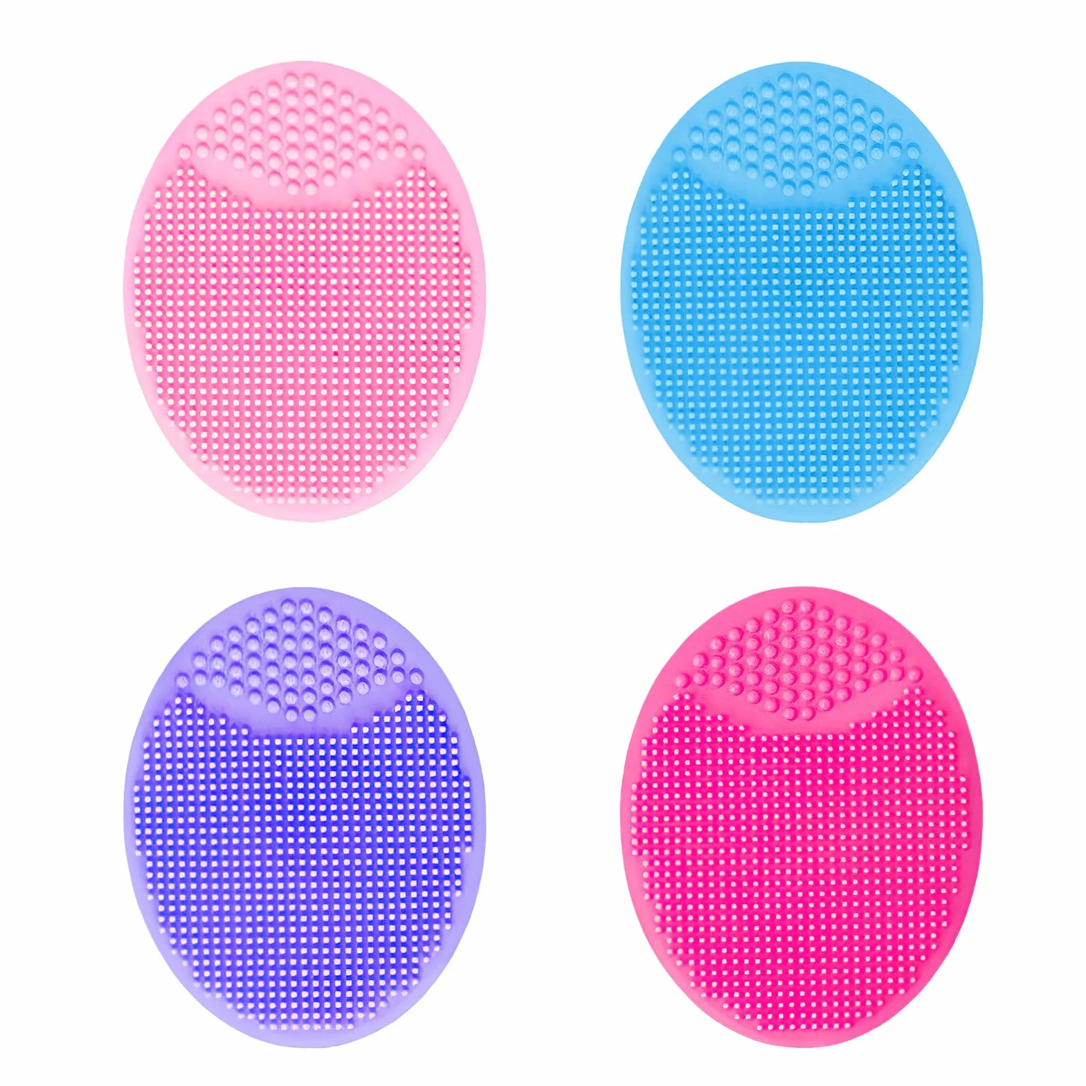 Set de 4 Cepillos de Limpieza Facial de Silicona para Exfoliación y Masaje