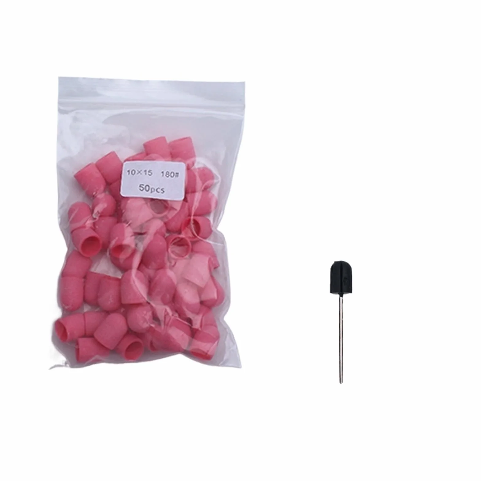 Fresas Torno Para UñAs 50 Uds. Brocas for uñas con mandril, pedicura, manicura, elimina la piel muerta, herramienta profesional de limpieza for el cuidado los pies para Manicura(13-19Pink180)