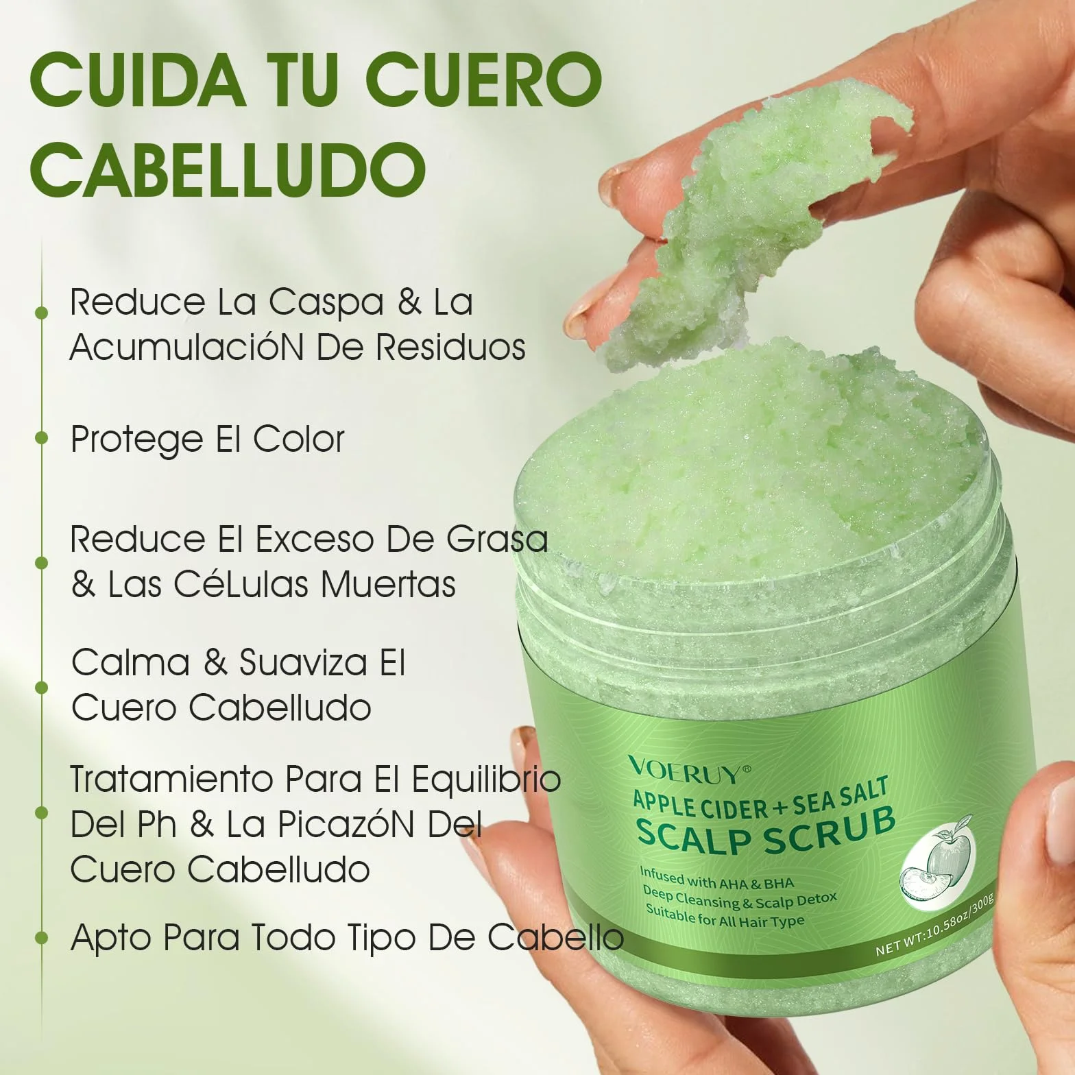 Exfoliante de cuero cabelludo AHA BHA 2 en 1 con masajeador de silicona