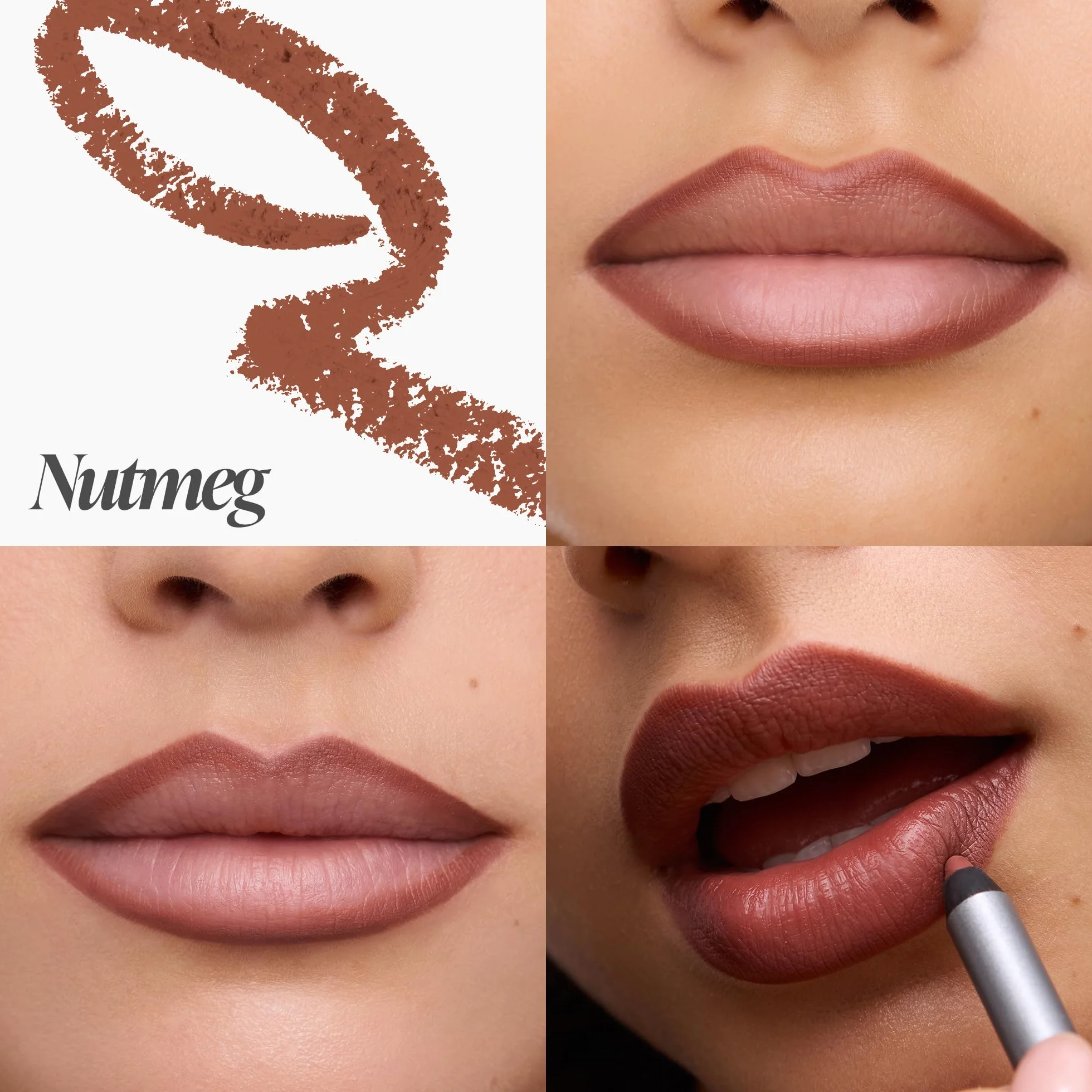 Wonderskin 360 Contour Lipliner Lápiz Delineador de Labios Larga Duración Resistente al Agua Nutmeg