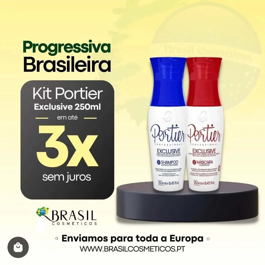 Kit Portier Exclusive Alisamento Progressiva Brasileiro 2x250ml