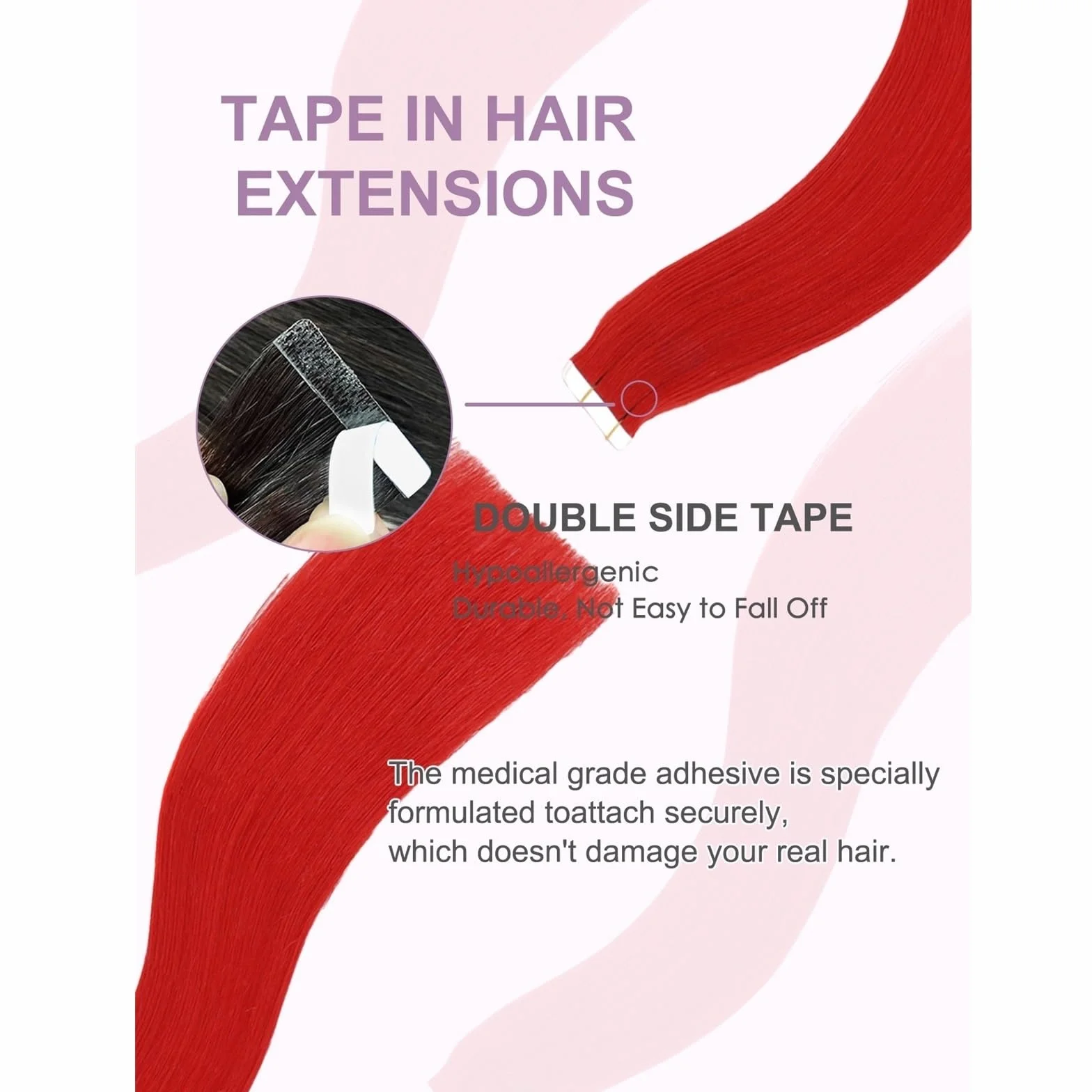 Mujeres Extensiones de cabello con cinta 20 piezas, humano liso for mujeres, agrega longitud y volumen al Extensiones de pelo
