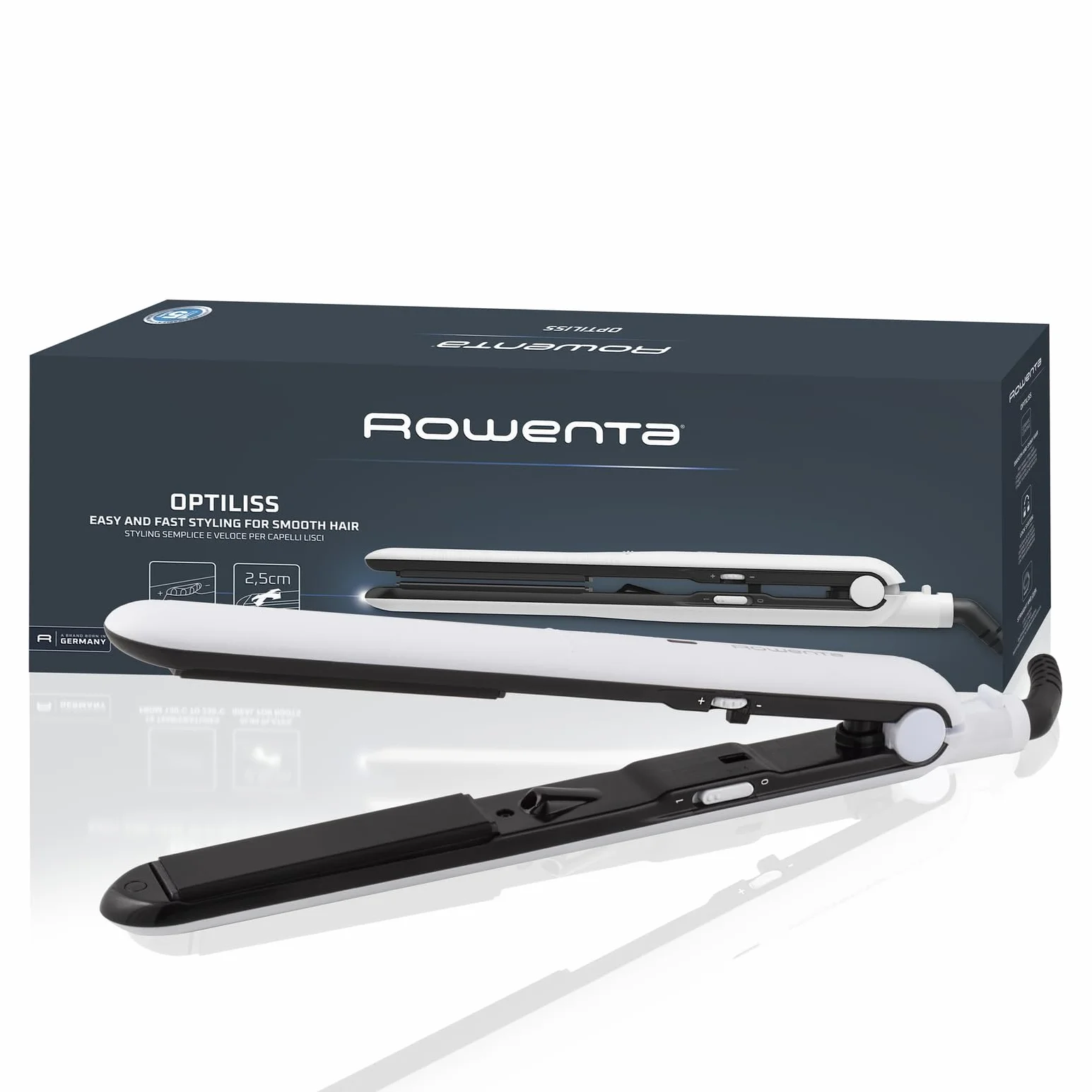 Rowenta Optiliss SF3210 Plancha de pelo revestimiento cerámico 230 ºC alisado eficiente sistema de bloqueo