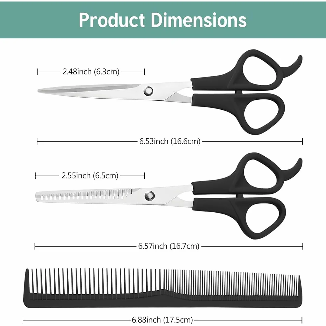 Kit De Tijeras De Peluquería Profesionales Para Corte De Pelo Hombre Mujer Niño Con Capa Peine Pinza