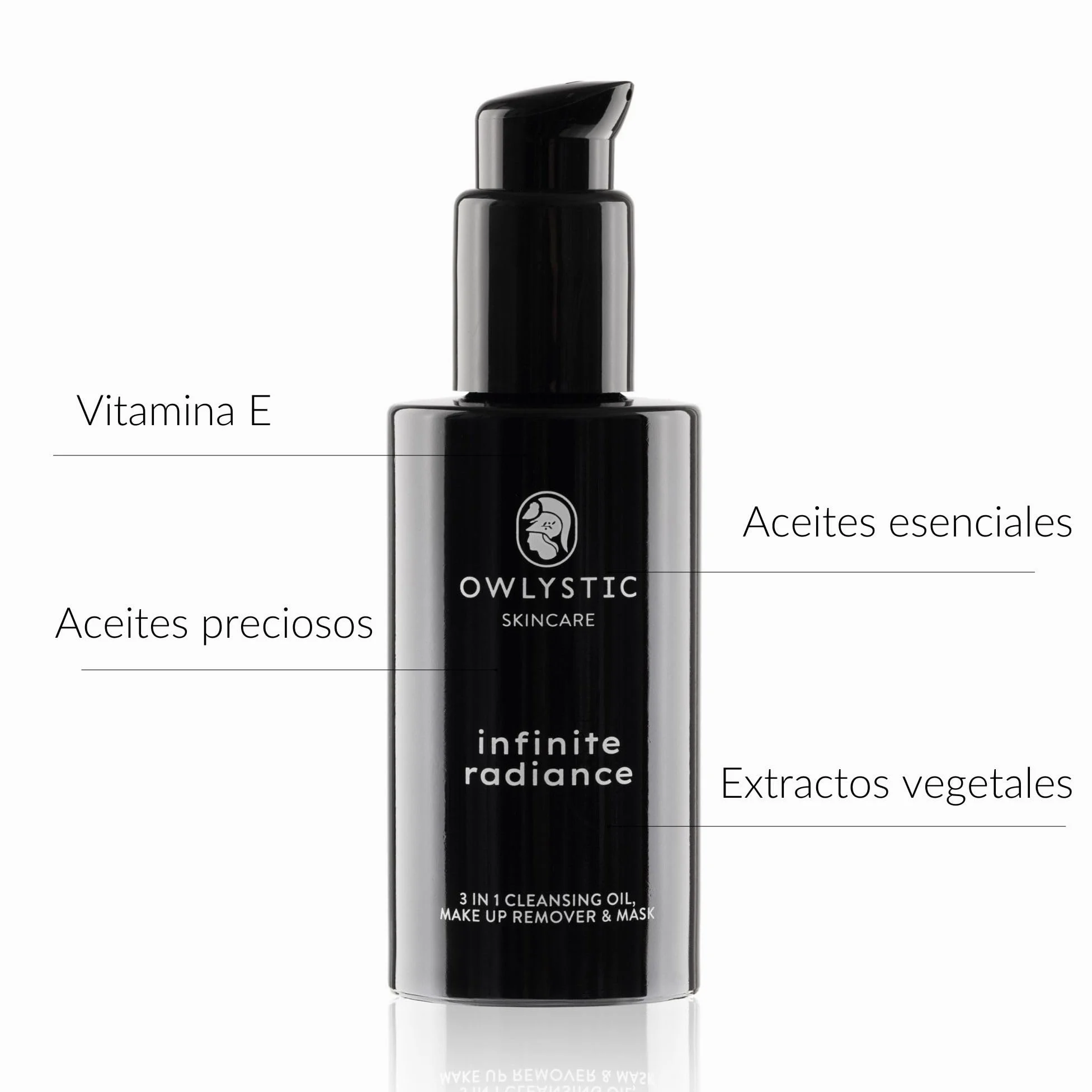 OWLYSTIC Aceite Limpiador Facial 3 en 1 - Mascarilla Limpiadora Desmaquillante - BIO Vegano 100% MADE IN ITALY - Aceite Desmaquillante Facial Delicado para Limpieza Profunda - Todo Tipo de Piel 150ml
