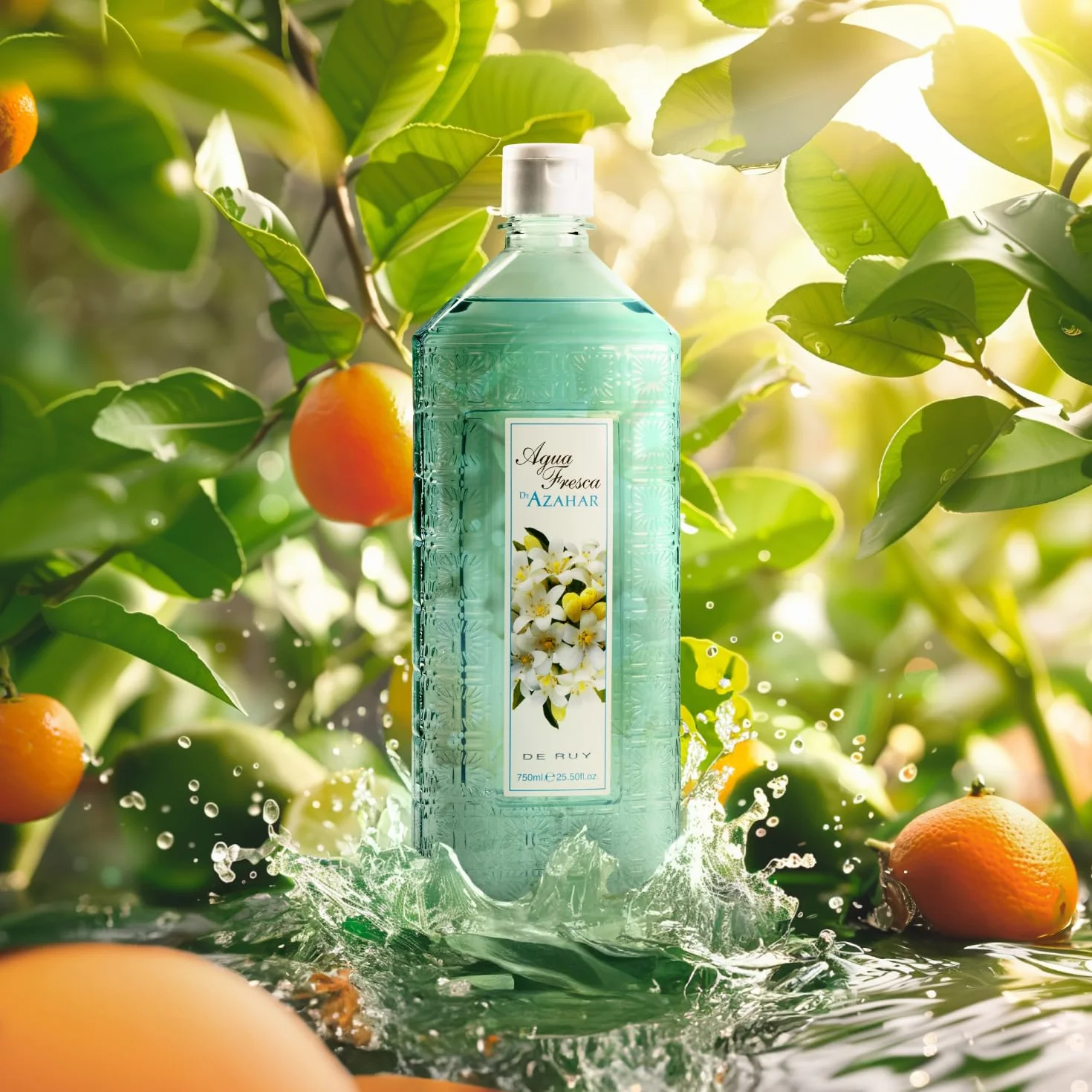 AGUA FRESCA DE RUY Azahar Pack 2 x 750 ml Eau de Toilette Unisex Colonia Hombre y Mujer Fragancia Cítrica y Floral