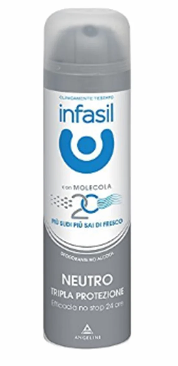 6 x Infasil Deo, Desodorante corporal neutro en spray de triple protección