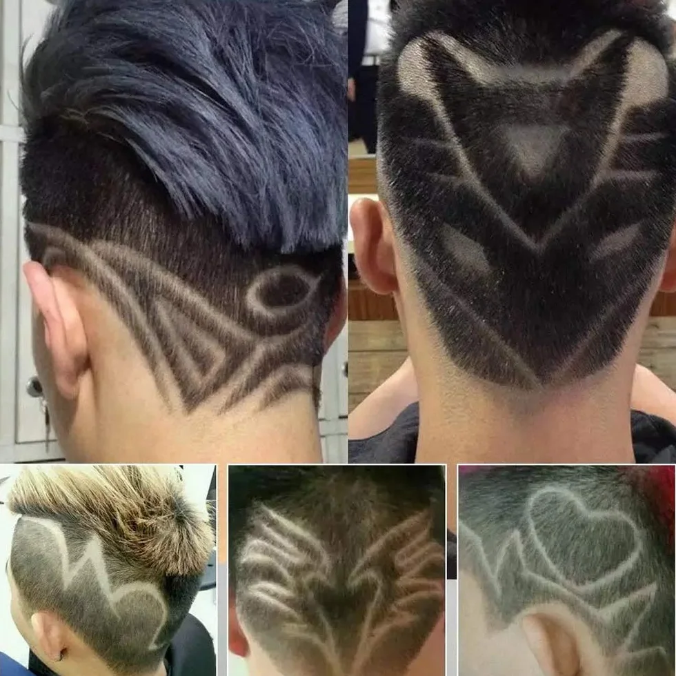 Pluma de afeitar para tatuaje con grabado de cabello multifuncional (Azul)
