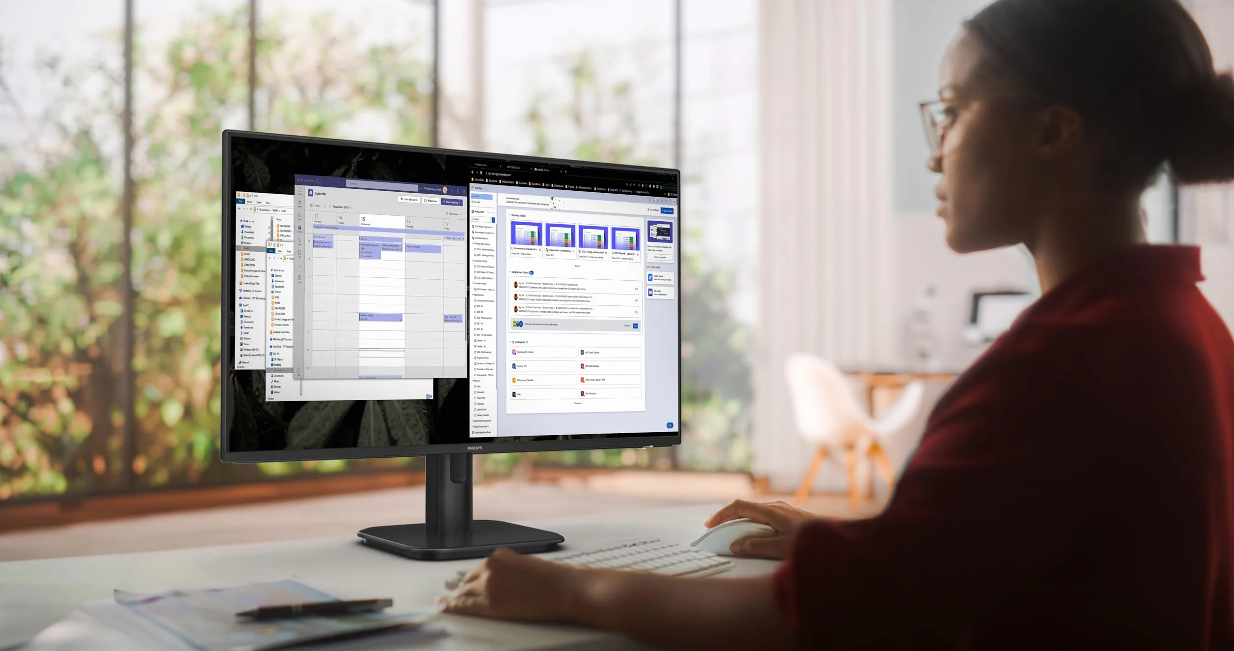 Philips 24E2N1110 Monitor 24" FHD 120 Hz 1 ms MPRT Adaptive Sync Blue Light 1920x1080 HDMI D-Sub Negro