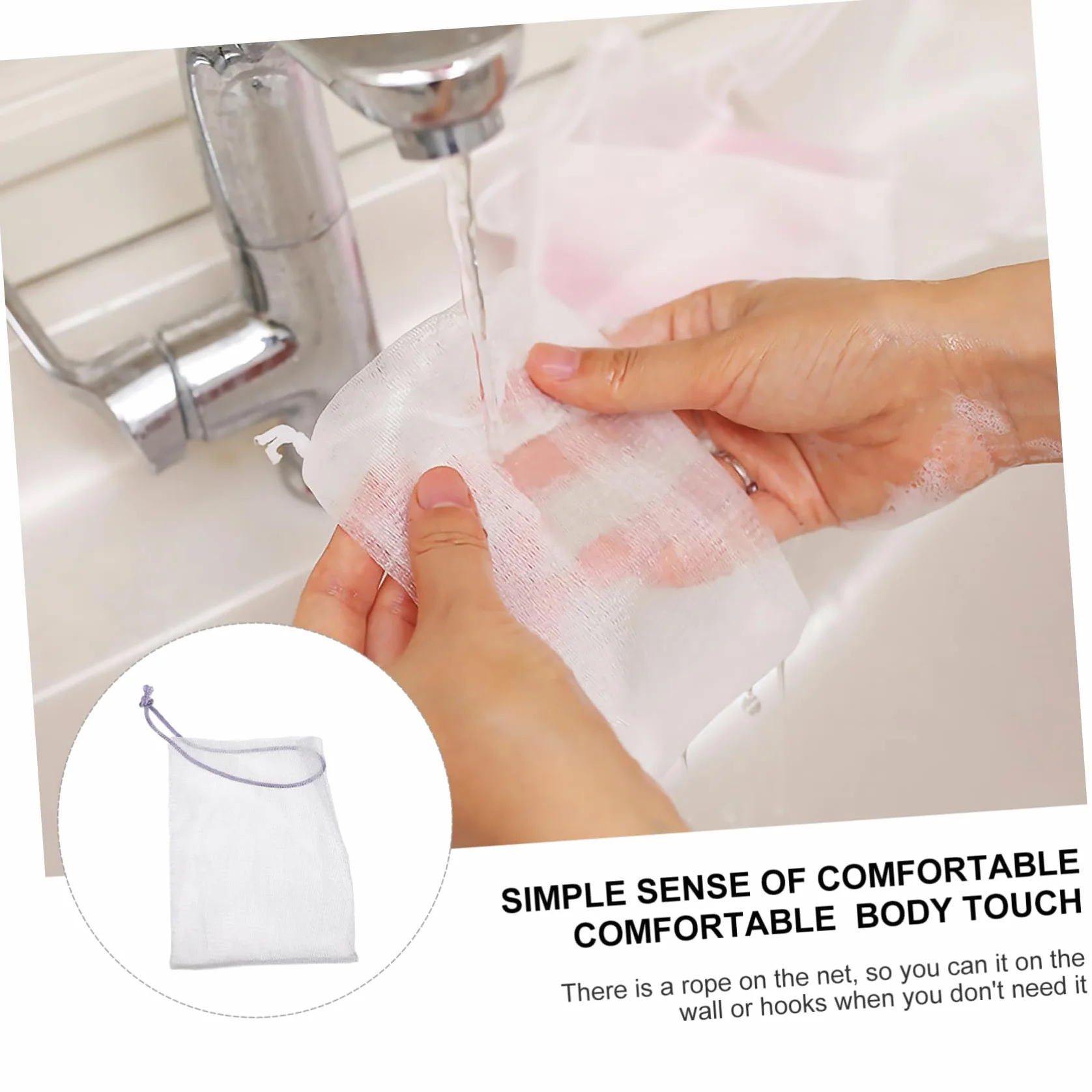 Bolsa De Jabón De Espumante Facial Suministros Cinta Delicada Ducha Ligera Portátil 40 Piezas