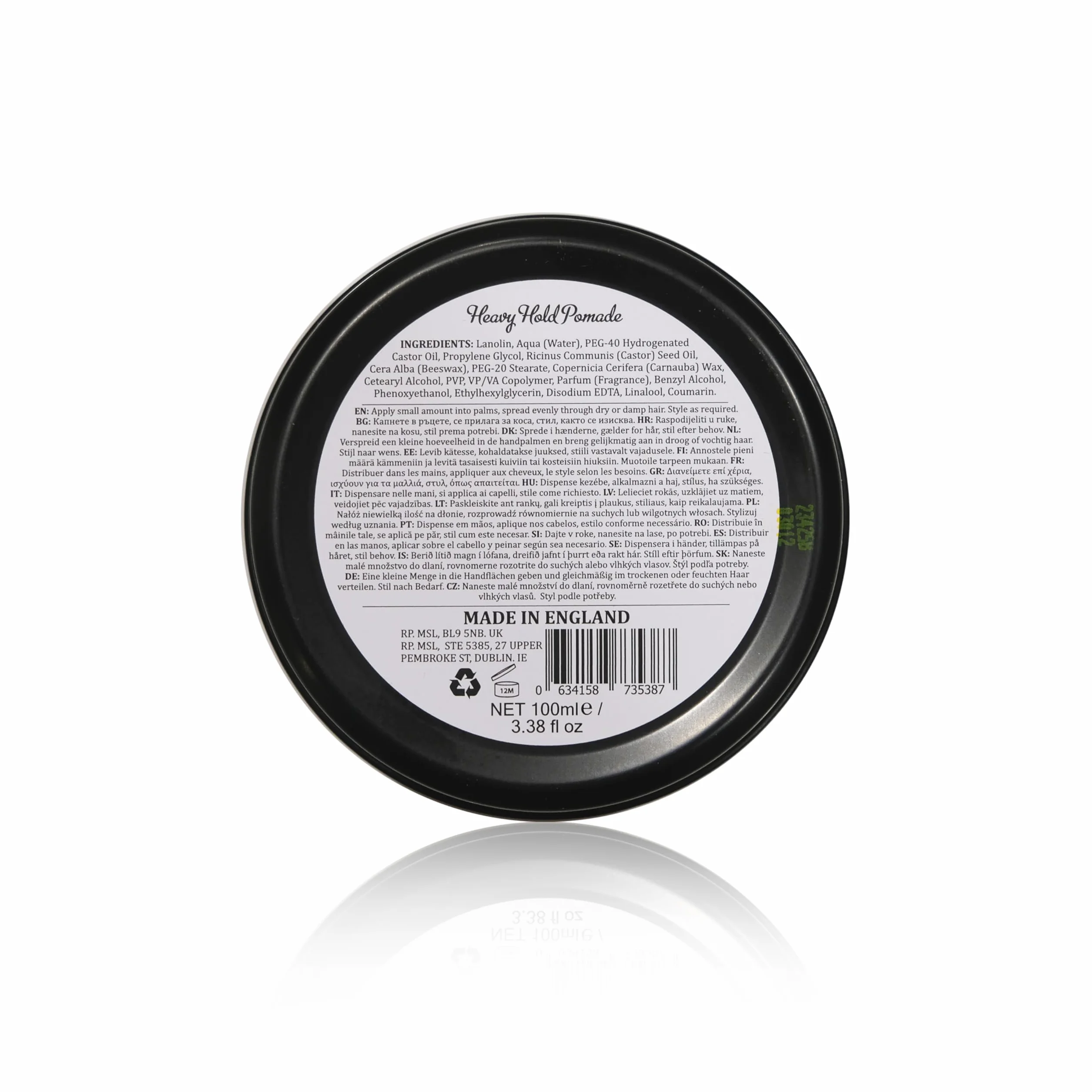 Dapper Dan Heavy Hold Pomade Water-Based Hair Styling for Men