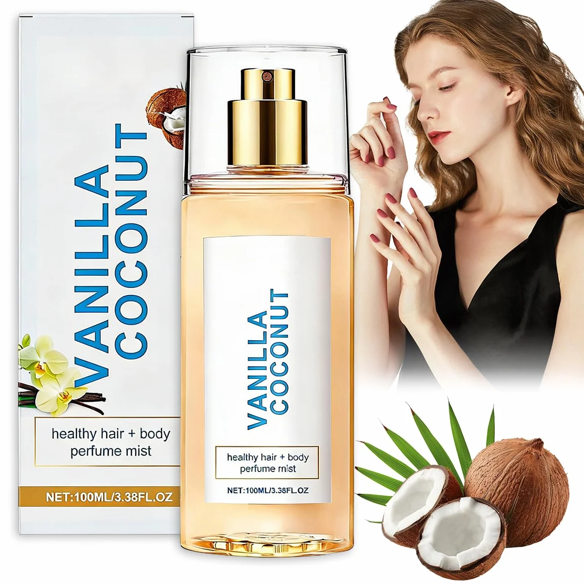 Perfume de vainilla y coco para mujer Spray perfumado larga duración 100 ml