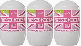 Keep it Kind Fresh Kidz Natural Roll On Deodorant 24 Hour Protection - 1.86 fl.oz. (3 Pack) (Girl - Pink)