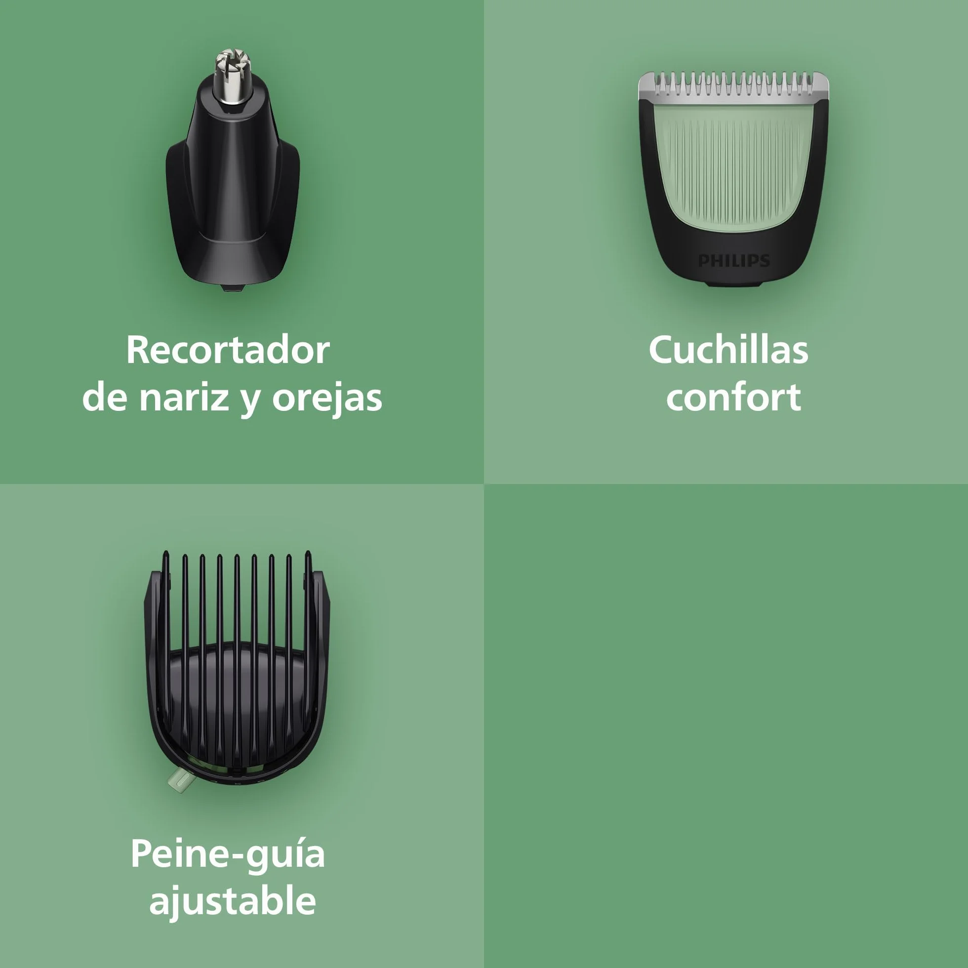 Philips Recortadora Todo En Uno Series 3000, Kit 7 en 1, Afeitadora y Cortapelos Hombre, MG3930/15