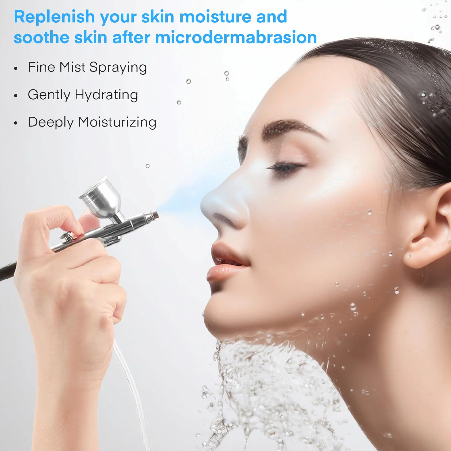 iklestar Máquina de microdermoabrasión 3 en 1 con pistola de pulverización, kit facial profesional de dermoabrasión de diamante para uso personal en el hogar, 65-68 cmHg