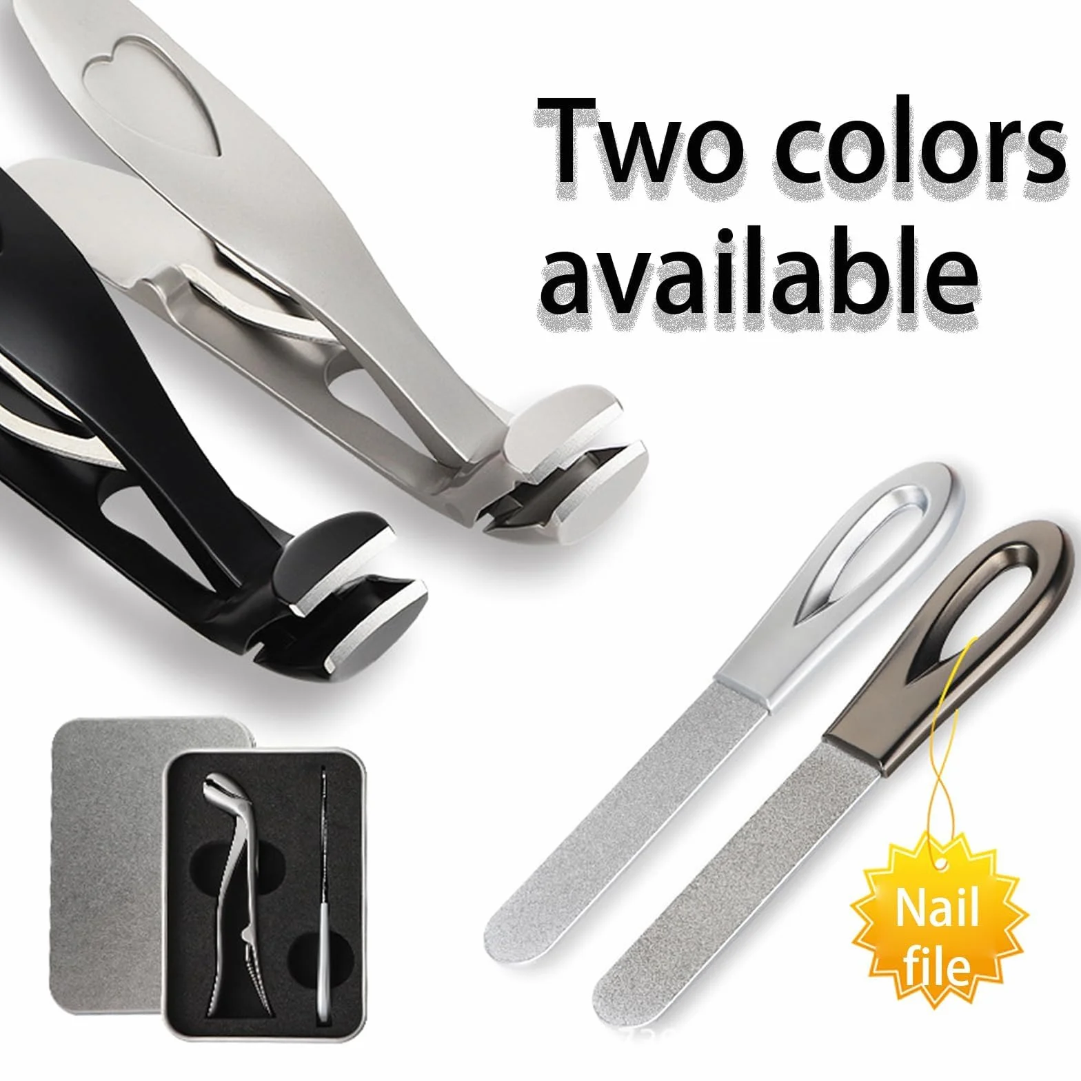 Sherum Clipmaster Pro, Cumuul Clipmaster Pro, cortaúñas Sherum para personas mayores, ergonómico con cabeza angulada, cortaúñas para los pies, cabeza grande en ángulo con amplia apertura (plateado)