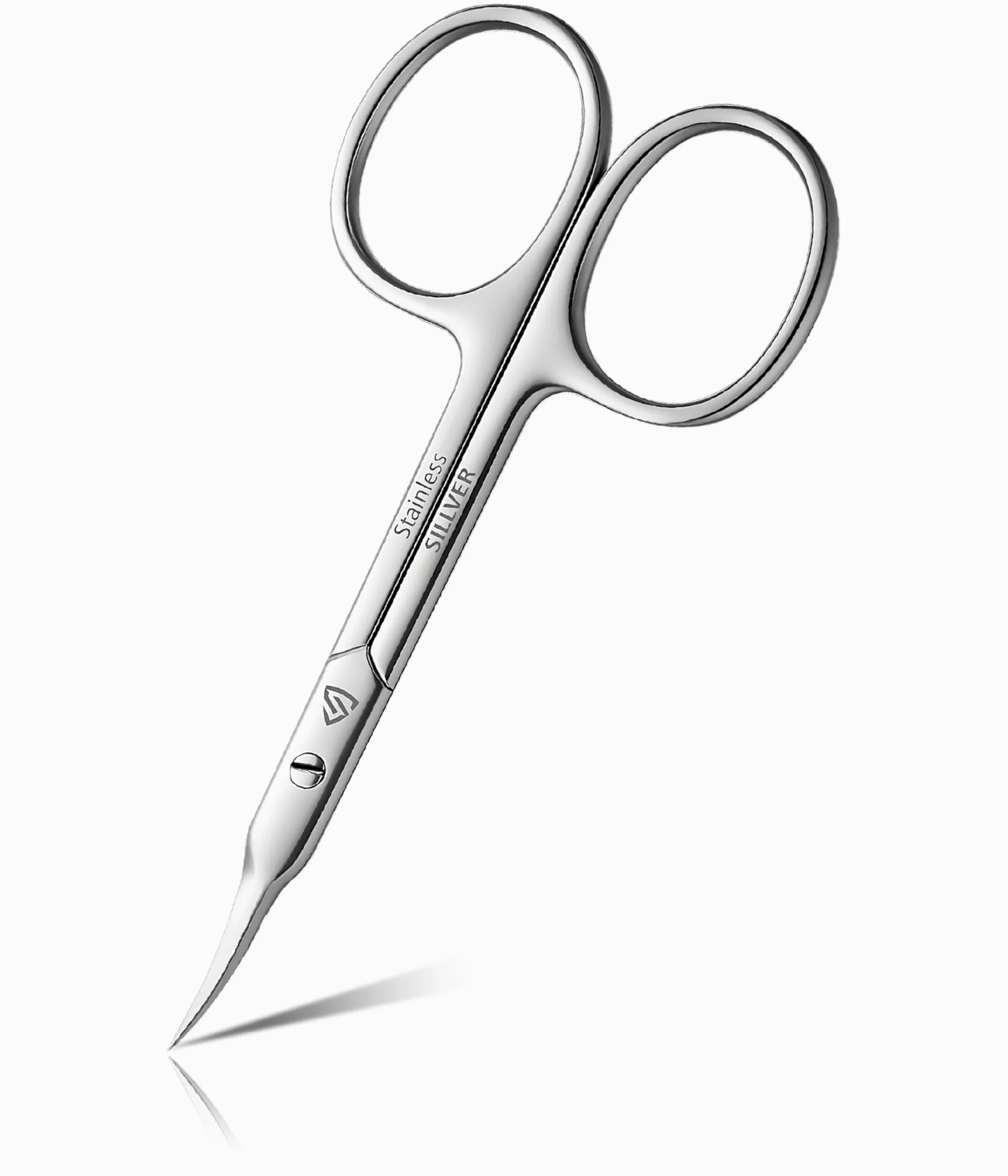 Tijeras para cutículas, hoja curvada, punta extrafina, tijeras de manicura profesional, tijeras de aseo para cutículas, barba, nariz, pelo, pestañas, bigote, tijeras de cejas