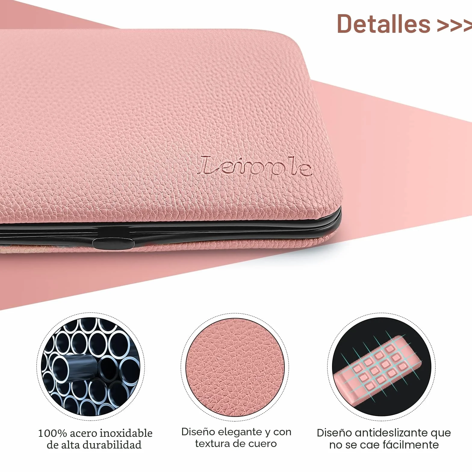 Set de Manicura y Pedicura 18 PCS Acero Inoxidable Cortaúñas Profesional con Estuche de Viaje Cuero