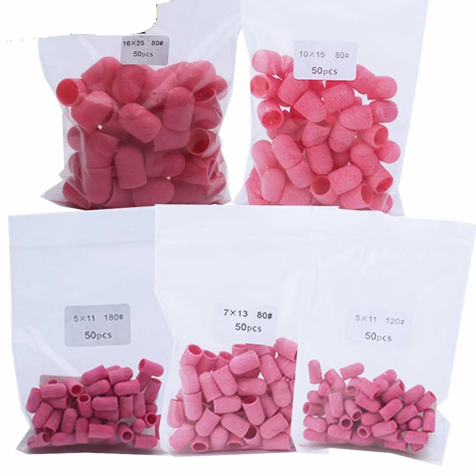 Fresas Torno Para UñAs 50 Uds. Brocas for uñas con mandril, pedicura, manicura, elimina la piel muerta, herramienta profesional de limpieza for el cuidado los pies para Manicura(13-19Pink180)