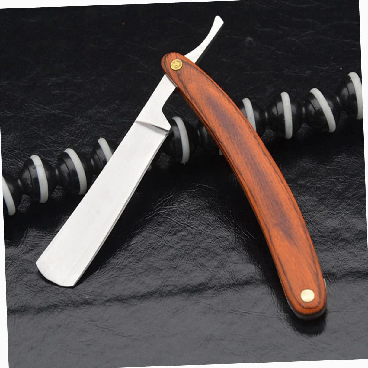 COLLBATH Maquinilla de Afeitar Manual Mango de Madera y Acero Inoxidable Vintage Diseño Antiguo Peso Equilibrado para Afeitado Cómodo y Preciso en Hombres