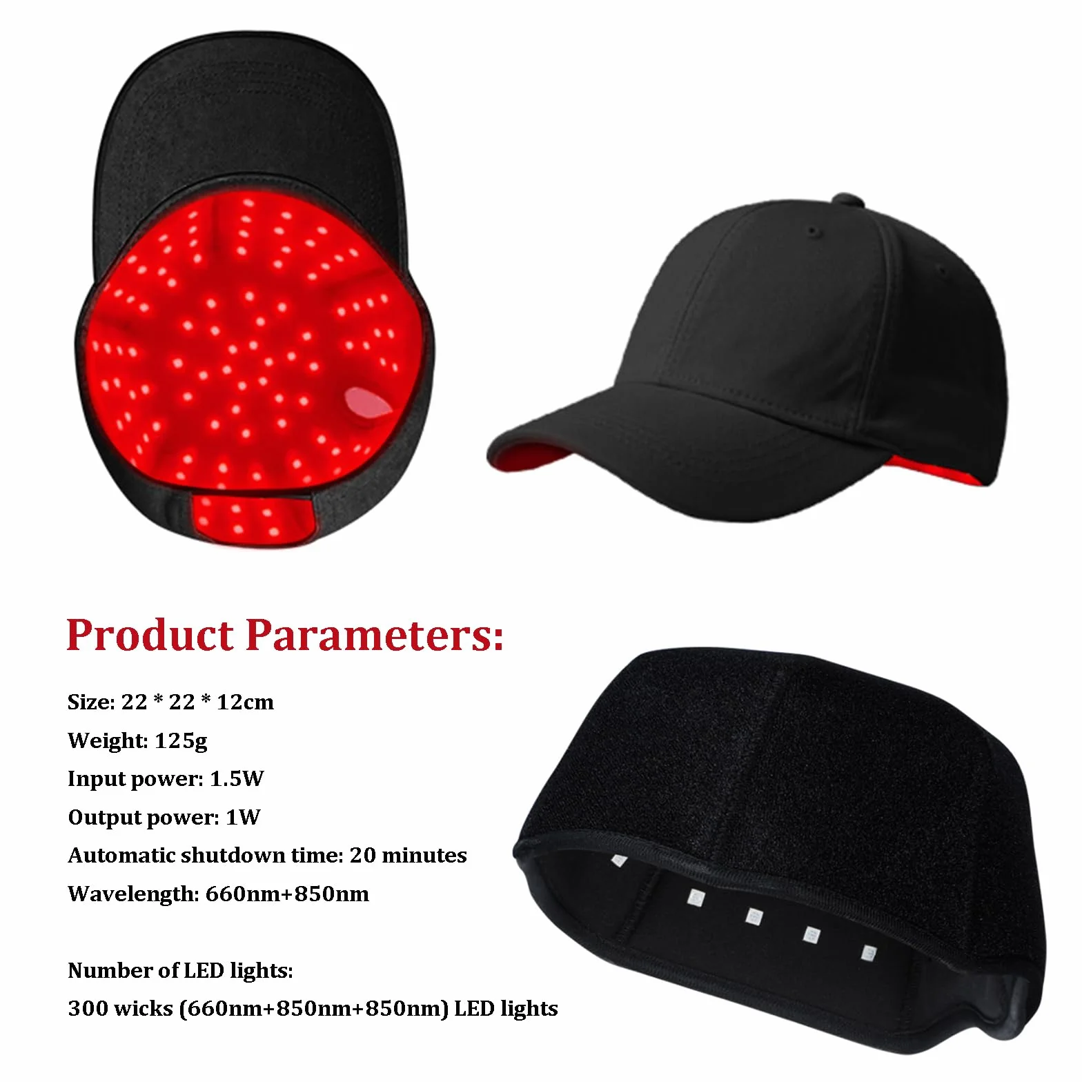 Gorro LED para Crecimiento del Cabello con Terapia de Luz Roja, Luz Infrarroja 660/850nm
