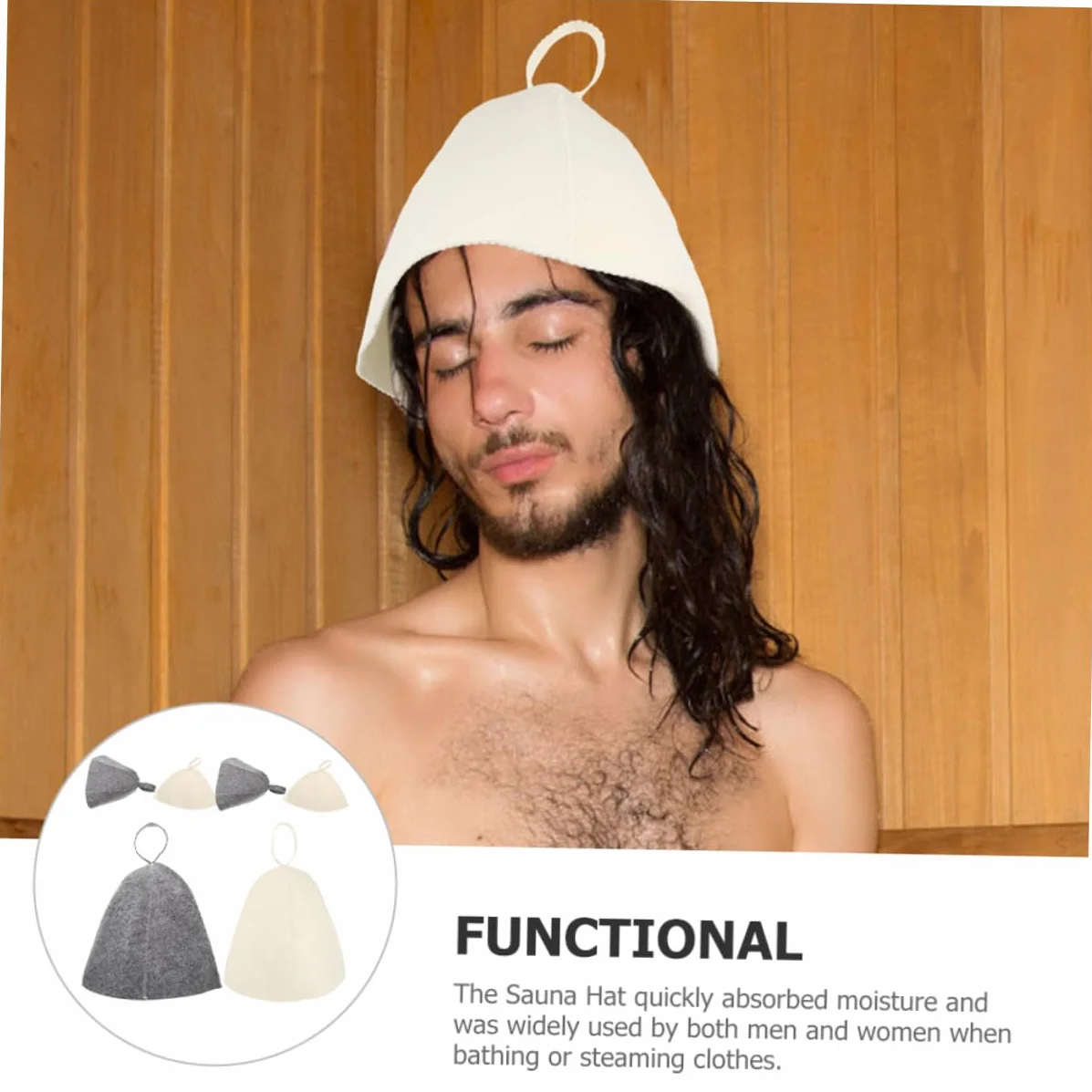 BESPORTBLE Sombrero De Sauna De Fieltro Gorros De Ducha para Mujer Reutilizables Gorro De Natación Sombrero De Copa Accesorios De Sauna Balde Gorro De Baño Tapa Sintió 6 Piezas X 4
