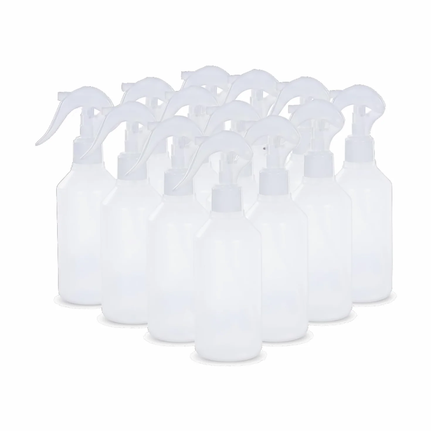 TWO TIGERS Botellas Pulverizador 250 ml Blancas Pack 12 Unidades Pistola Vaporizar Líquidos Plástico 19x6 cm