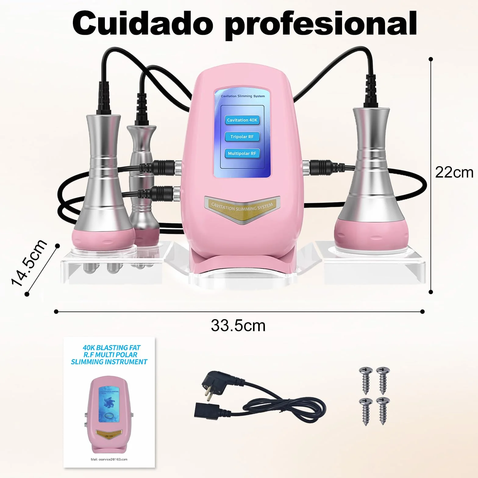 Máquina de Radiofrecuencia Facial y Corporal 3 en 1 40K Anticelulitico Vacumterapia