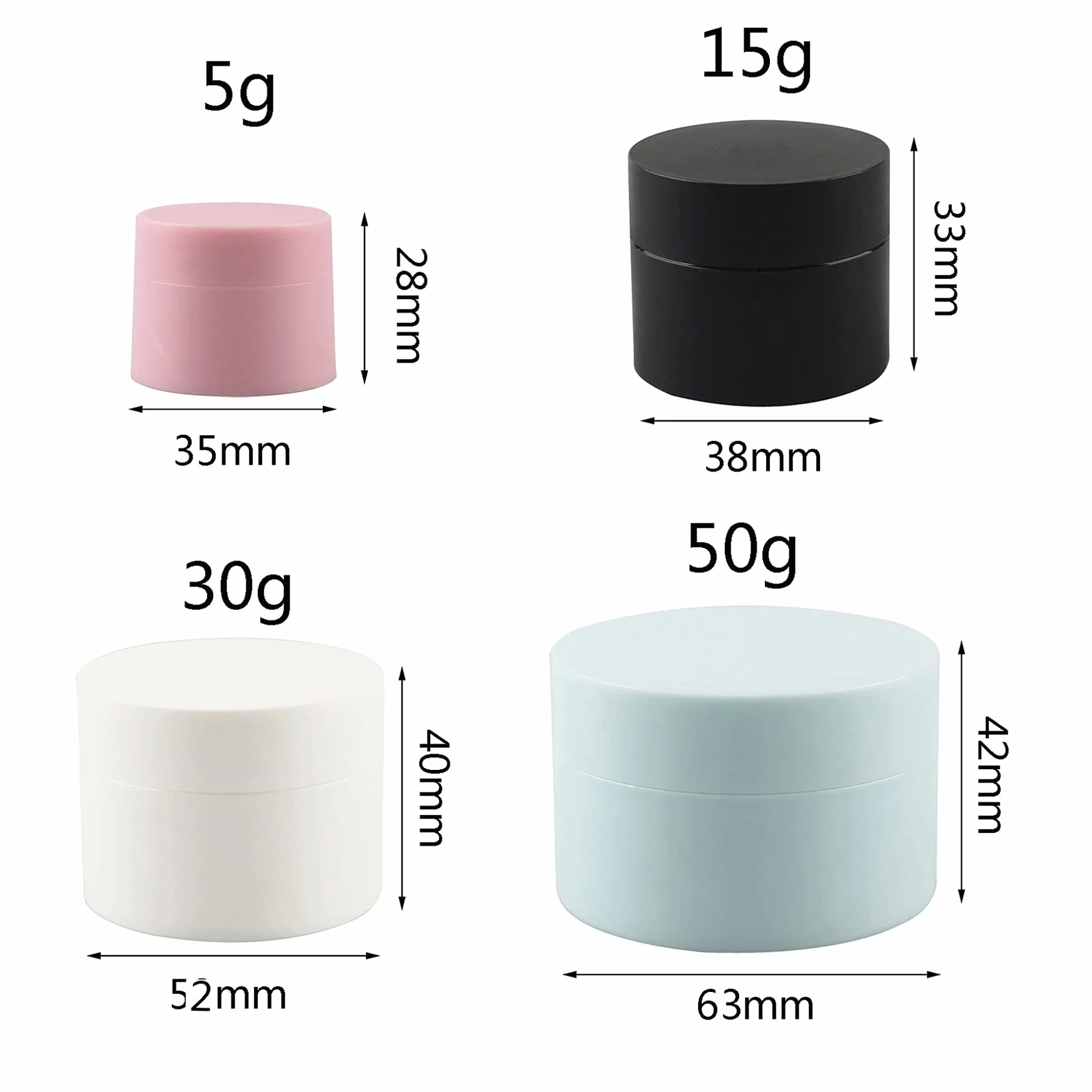 48 Pieza Rosa Mate Tarro de Cosmética de Plástico 50 g Envases Cosmética Plástico 50 ml con Tapa Botella de Crema Tanque para Productos Cosméticos Cremas Ungüento con 6x Espátulas
