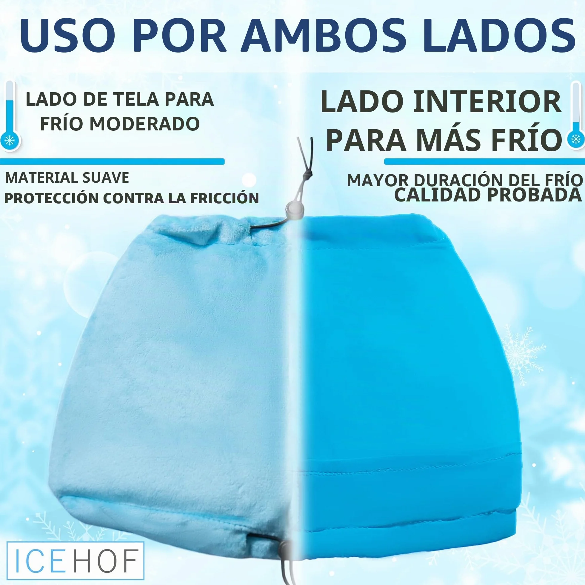 ICEHOF Gorro de refrigeración con almohadillas extraíbles y máscara 3D para quimioterapia y migrañas
