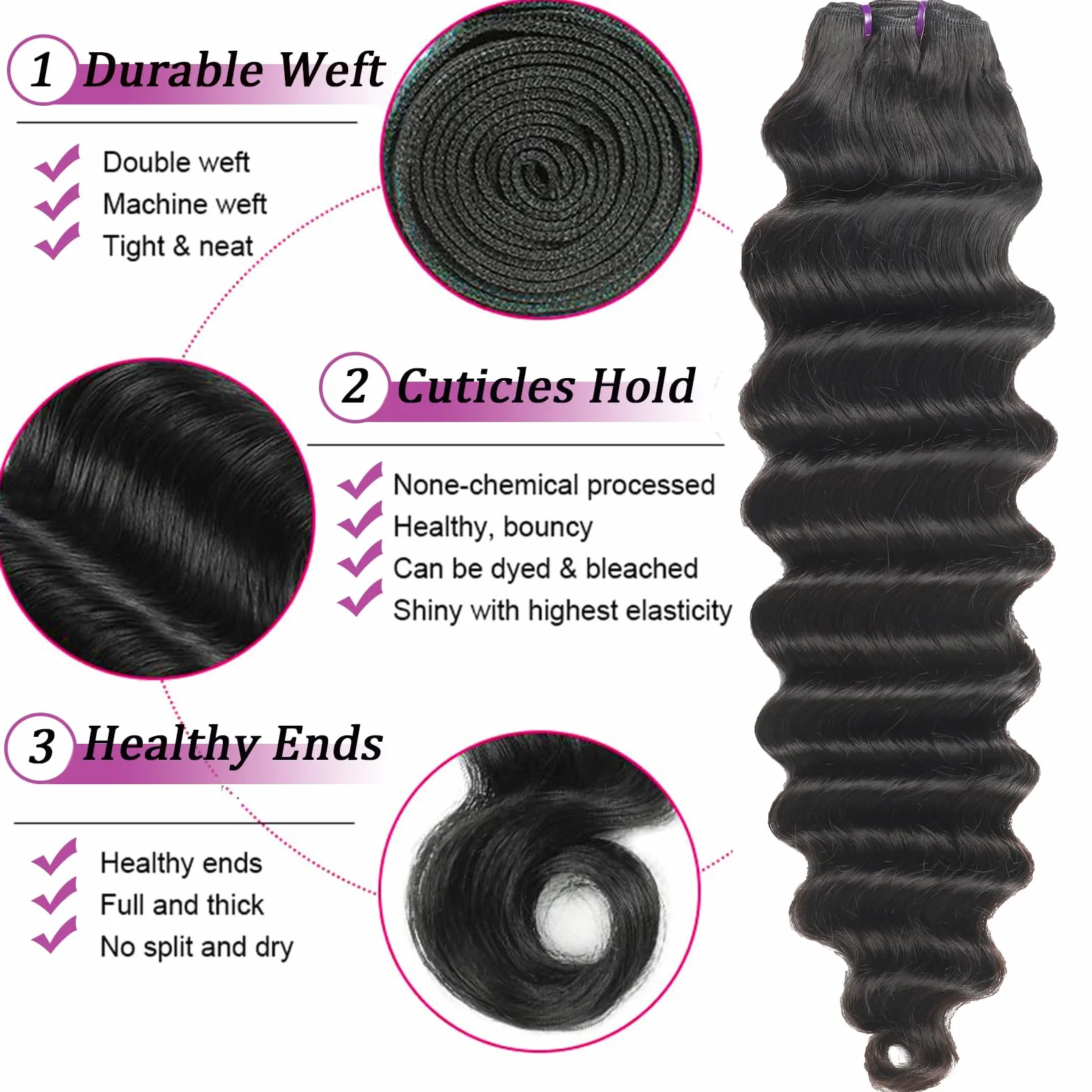 3 paquetes sueltos de onda profunda con cierre de encaje HD de 4 x 4 pulgadas, 16, 18, 20+14 pulgadas, 100 % sin procesar, cabello brasileño Remy húmedo y ondulado con cierre, cabello humano