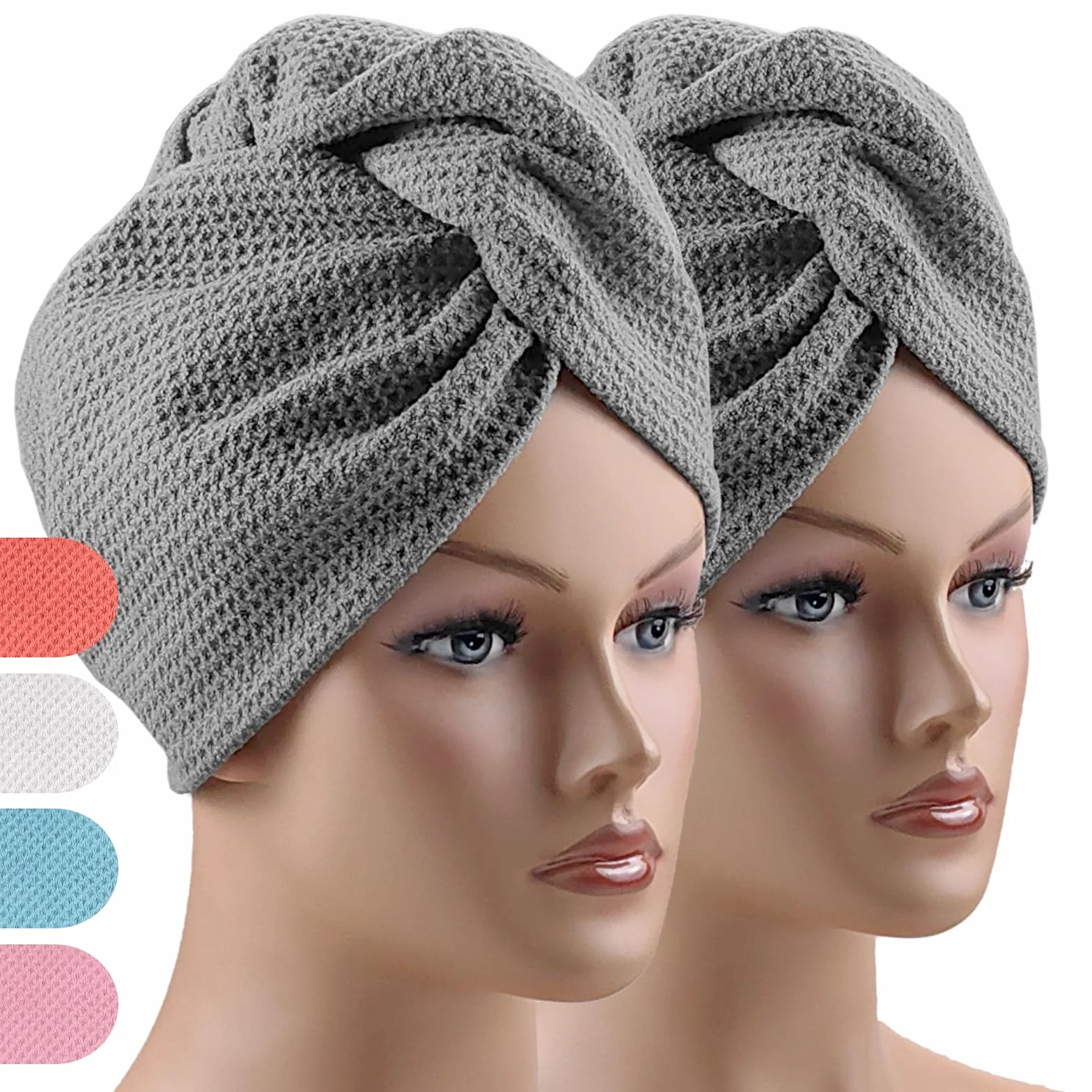 Toalla Microfibra para Pelo Rizado Curly, Superabsorbente Anti Frizz - 2 Piezas