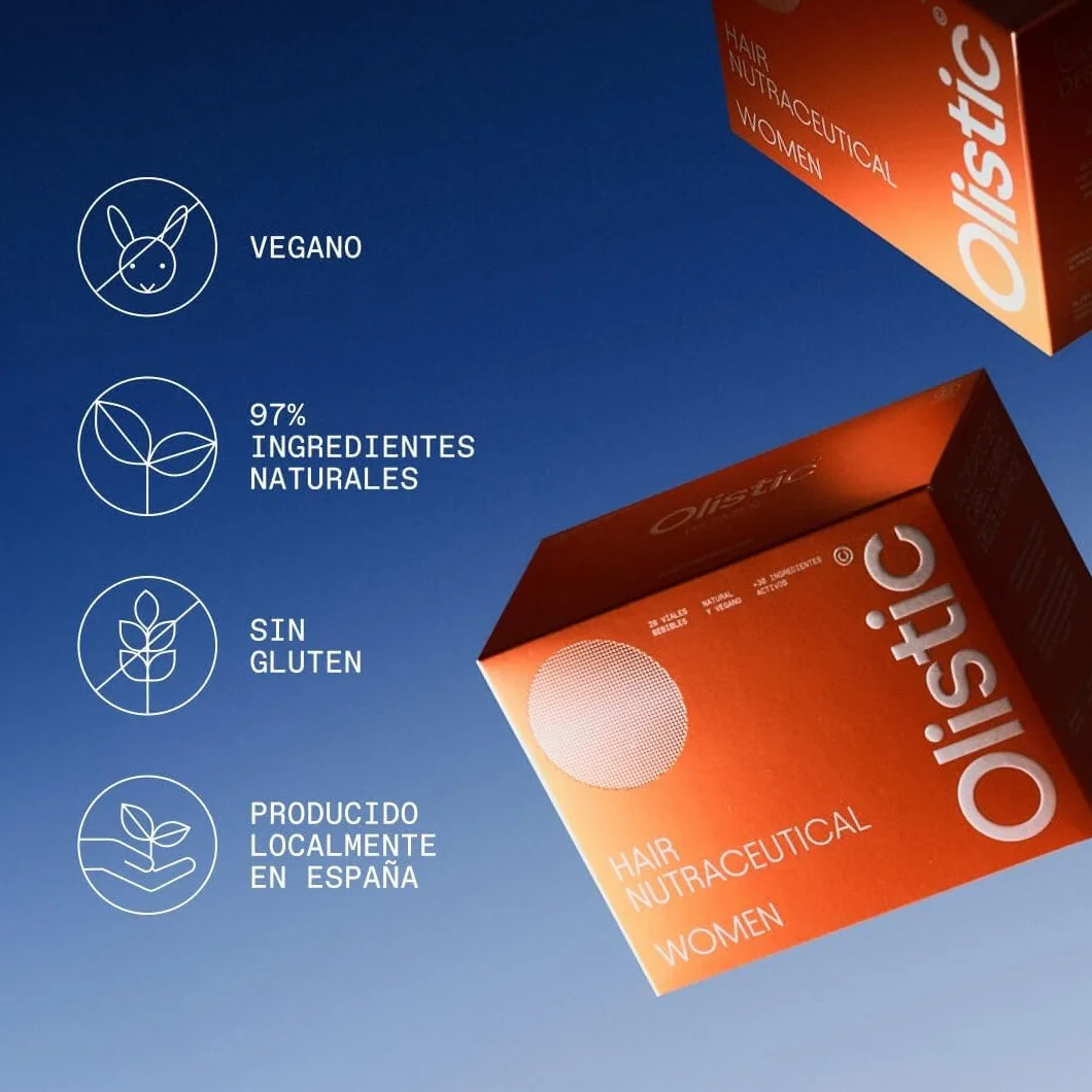 Olistic Complemento Alimenticio Anticaída de Cabello 28 Ampollas Vegano Sin Gluten