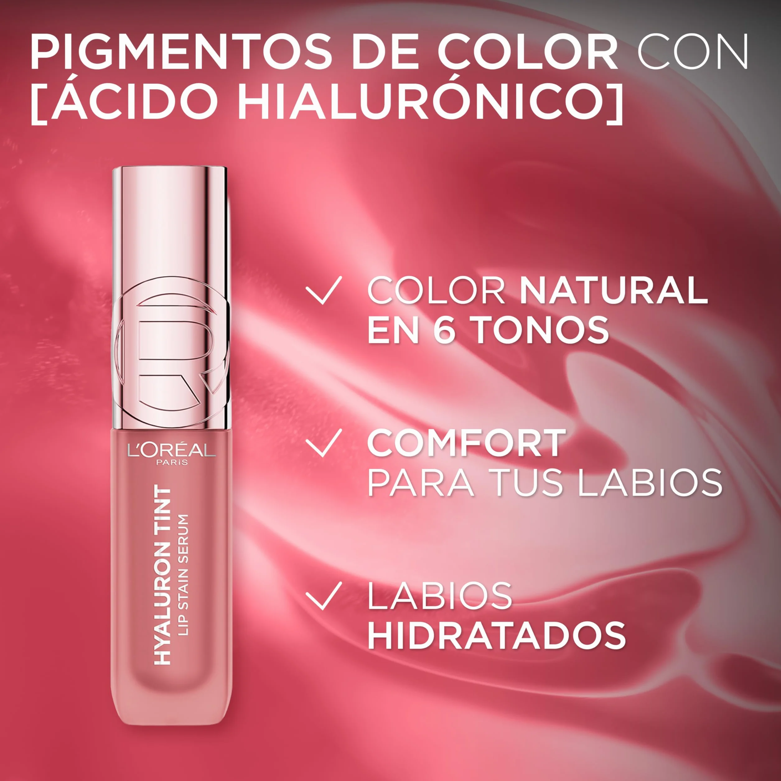 L’Oréal Paris Hyaluron Tint Tinta de Labios Multiusos Hidratación Intensa Color Natural Ácido Hialurónico Worth It 601