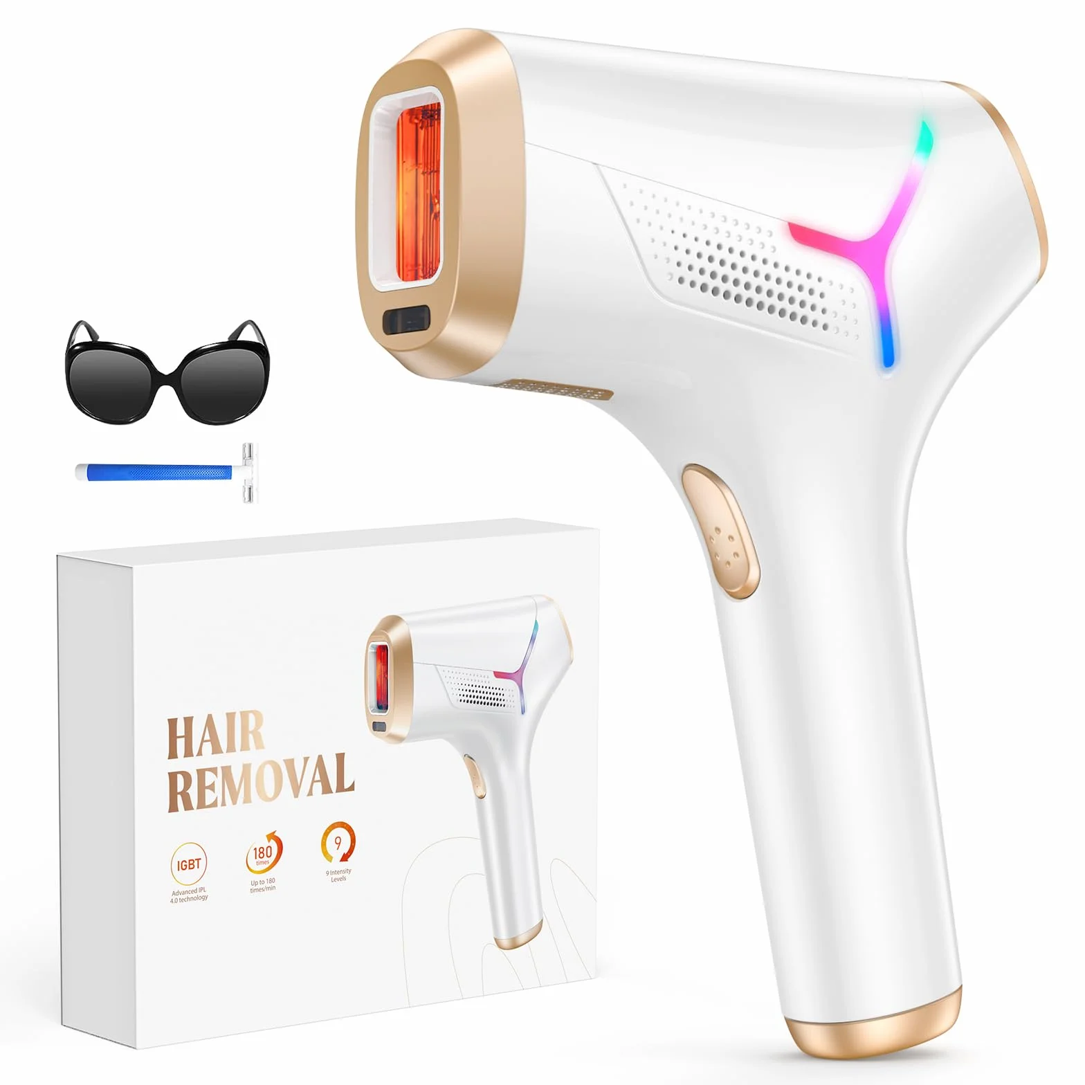 Haarlosy Depiladora de Luz Pulsada IGBT 3 EN 1 HR/SR/HR 9 Niveles de Energía Ajustable OPI01
