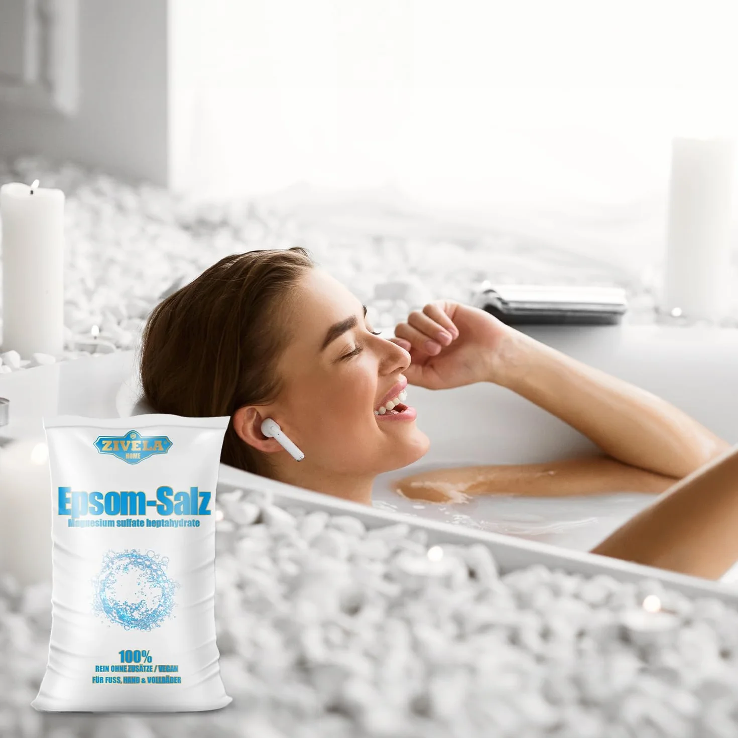 Epsom Sal de baño de 10 kg, 10 kg, Sales de Epsom de Epsom, sulfato de magnesio, calidad farmacéutica, 100% pura, sal natural