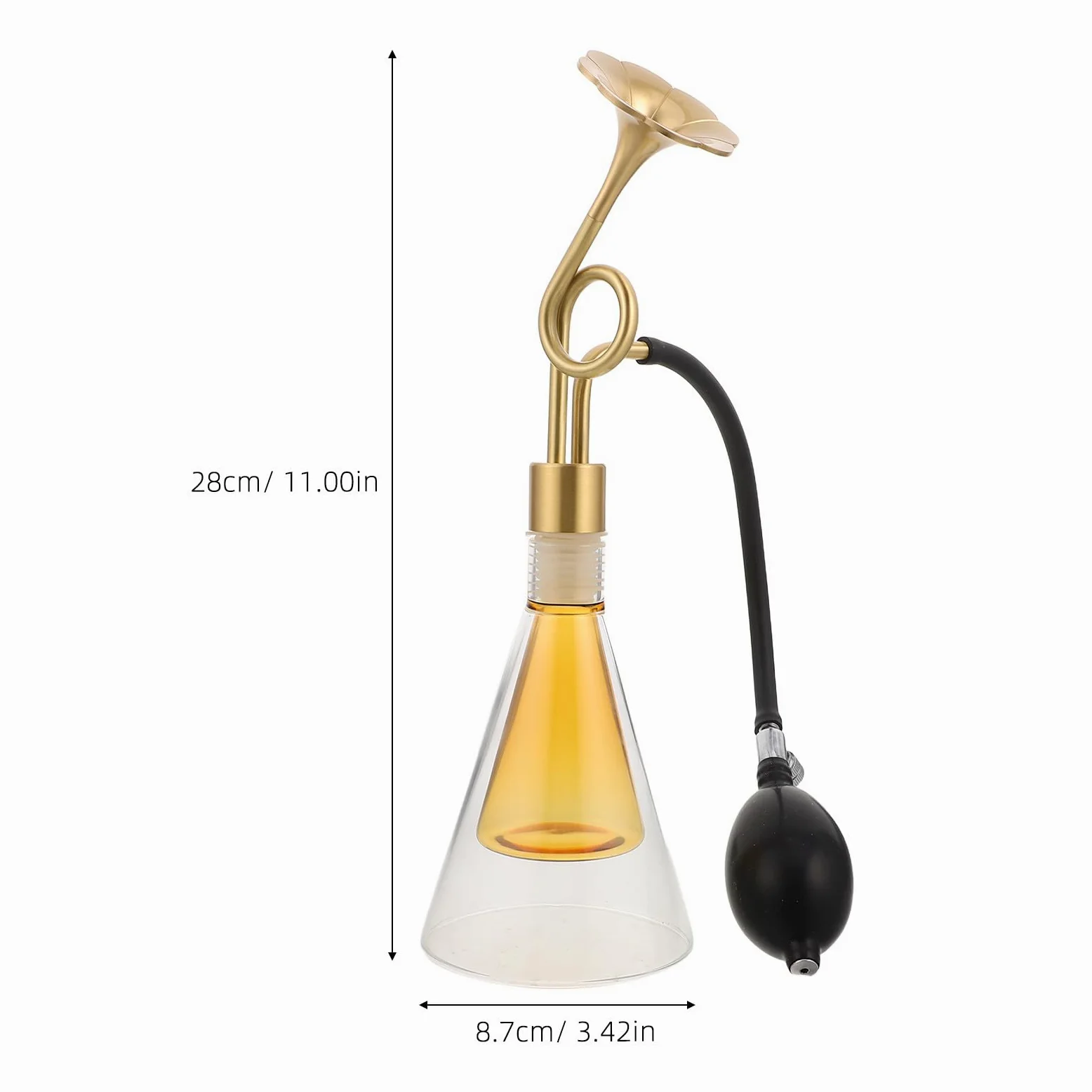 Frasco de vidrio para muestras de aceites esenciales, botella de latón para perfumes, granos de café y té, dispositivo de prueba de fragancias para spas, exposiciones y decoración.