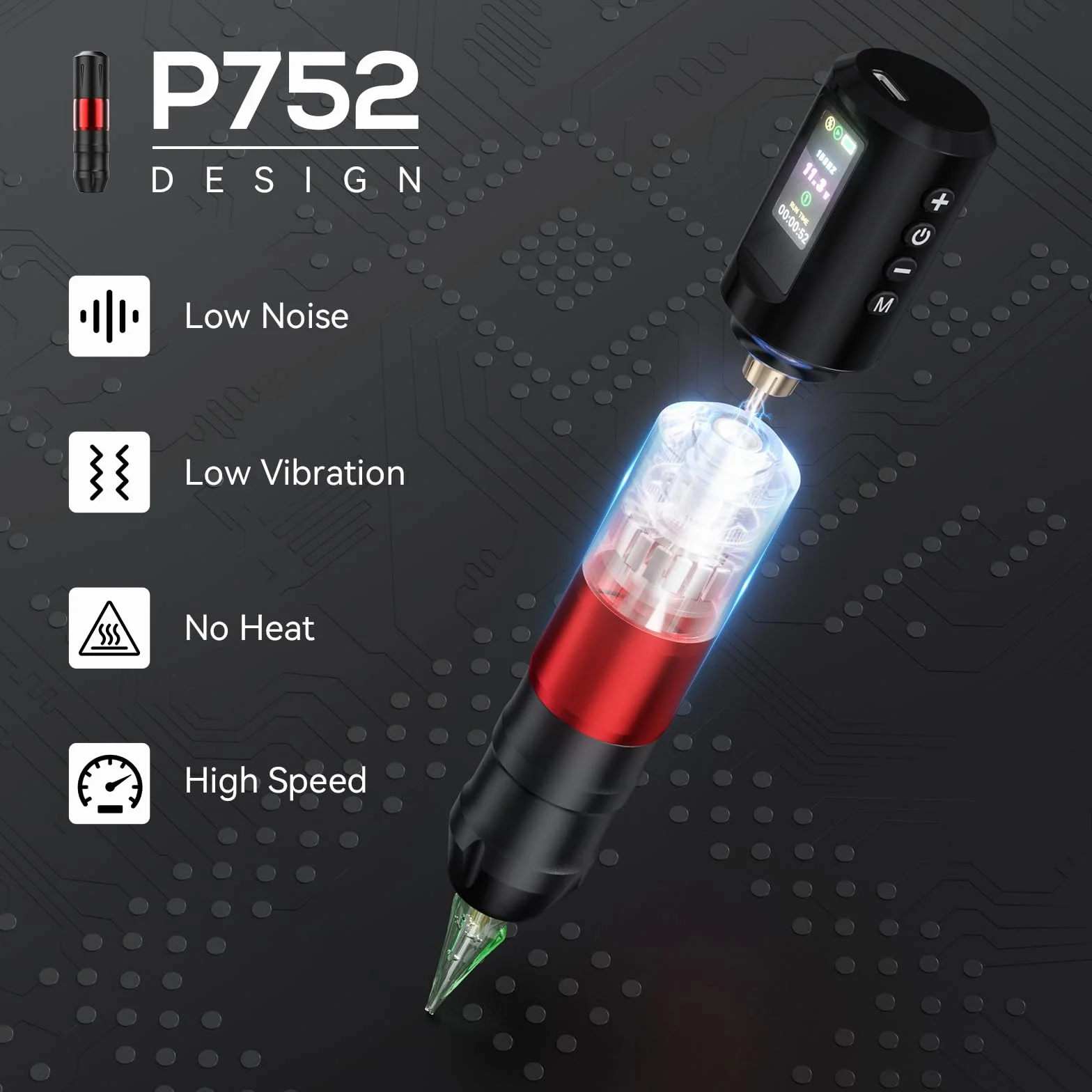 Kit de Máquina de Tatuar Solong 20 agujas para tatuajes, 7 botellas de tinta, 2 baterías de 1800 mAh, kit completo de tatuaje para principiantes y profesionales EF-TKP752AEU-2