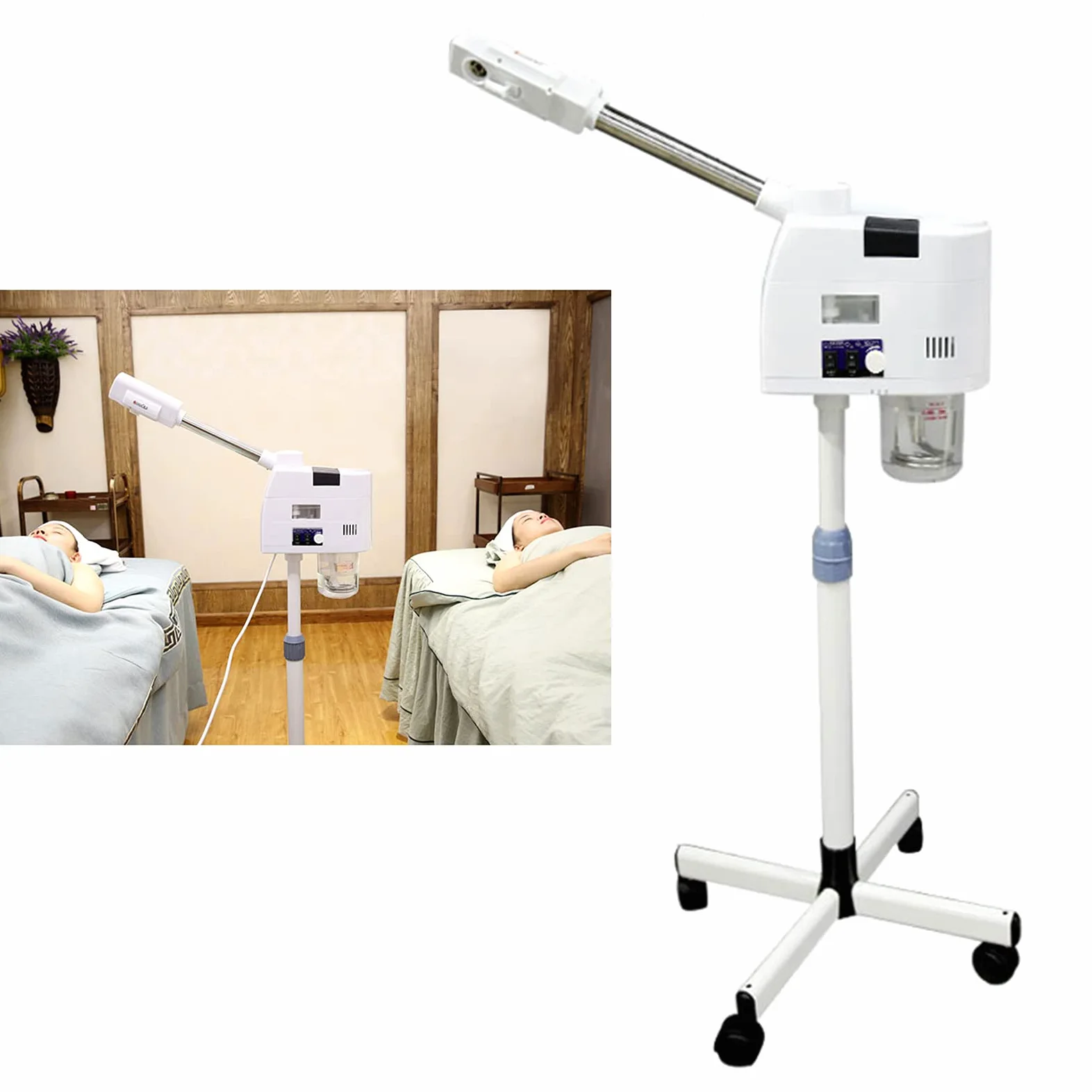 Humidificador para el rostro, apto para salón y hogar, reduce el envejecimiento de la piel, hace que su piel brille y luzca cuidada, altura ajustable