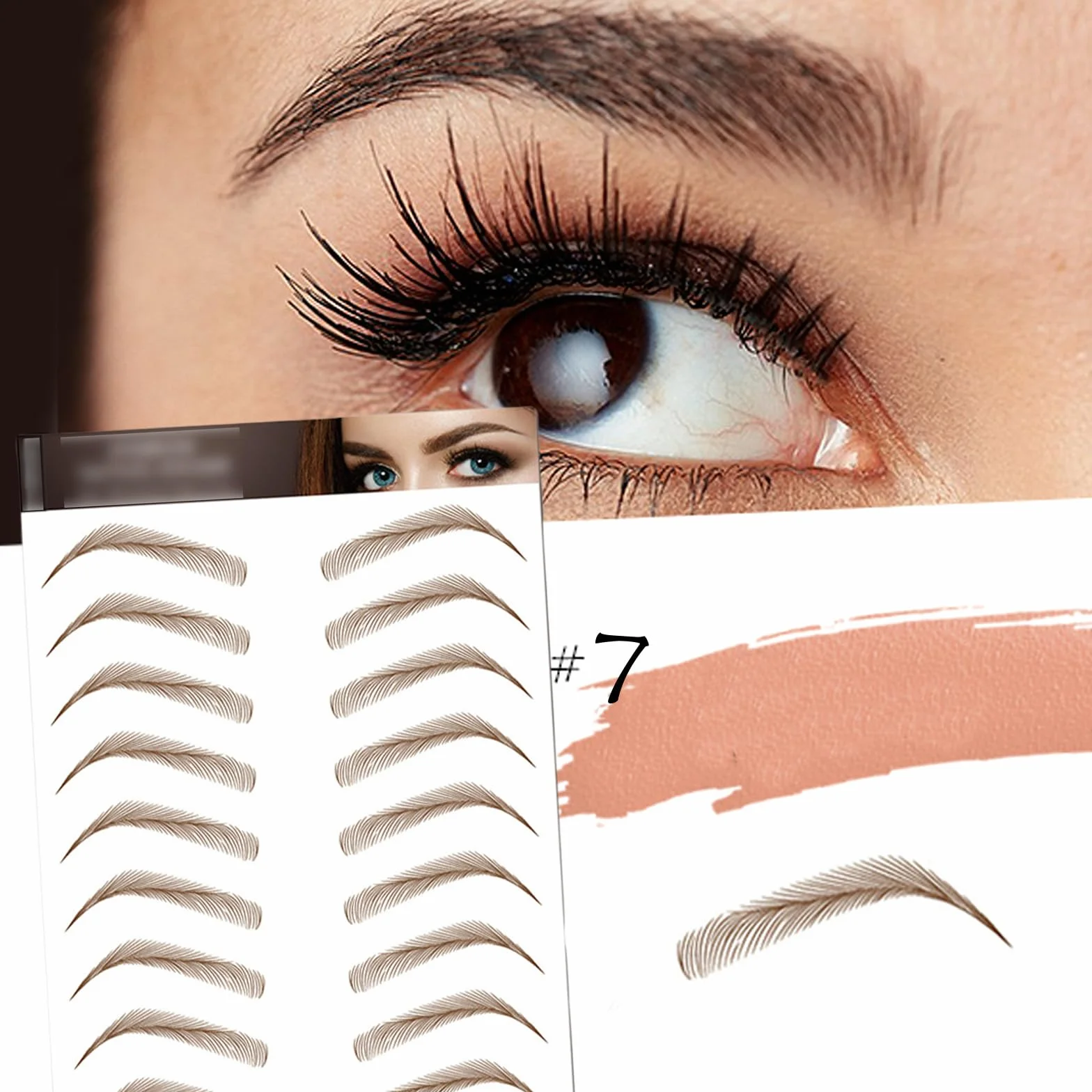 4D Tatuajes de Cejas Impermeables 77 Pares Marrón