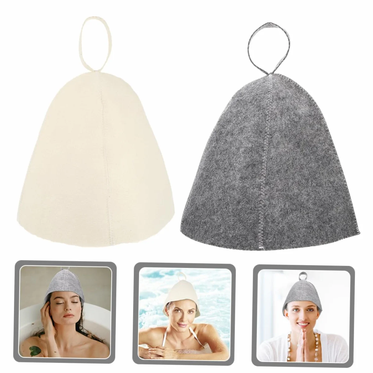 BESPORTBLE Sombrero De Sauna De Fieltro Gorros De Ducha para Mujer Reutilizables Gorro De Natación Sombrero De Copa Accesorios De Sauna Balde Gorro De Baño Tapa Sintió 6 Piezas X 4