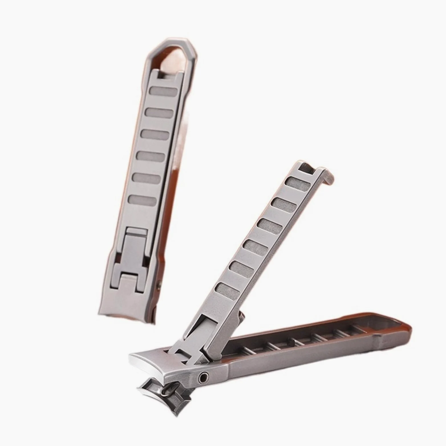 JINGYAN Cortaúñas Ultra-Thin Nail Clippers Collapsible， ​Portable Travel Fingernail Keychain Scissors Cutter Manicure Tool