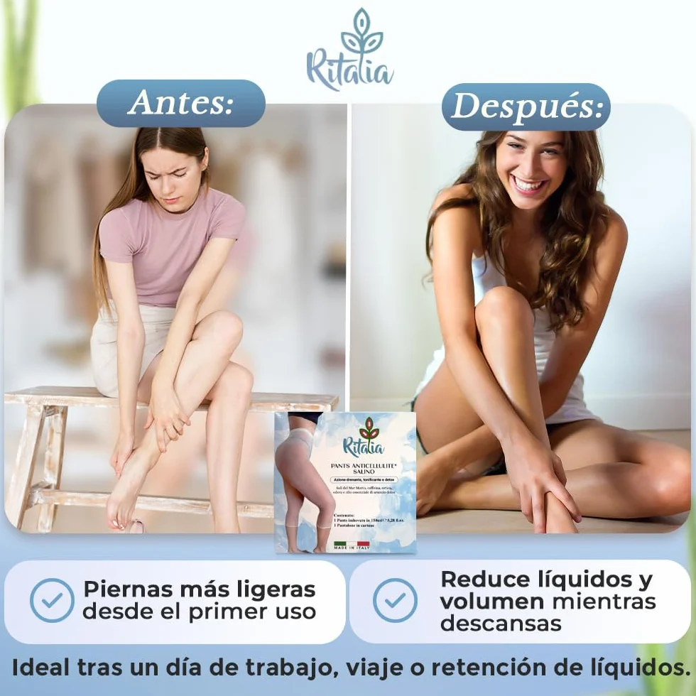 Ritalia® Vendas drenantes anticelulíticas con sal del Mar Muerto y principios activos veganos