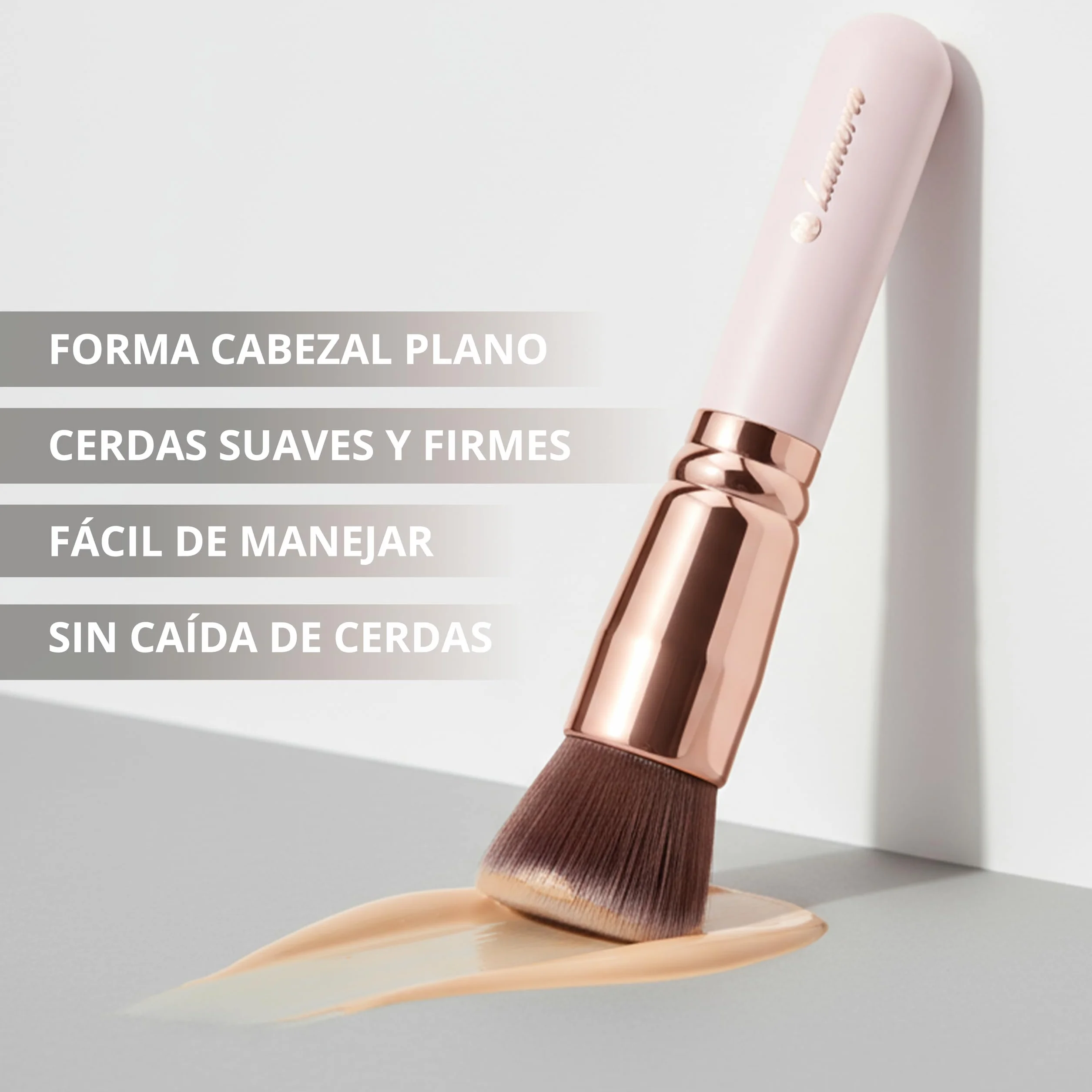 Brocha Kabuki Profesional Maquillaje Fluido Foundation Contouring Polvos Fibras Sintéticas