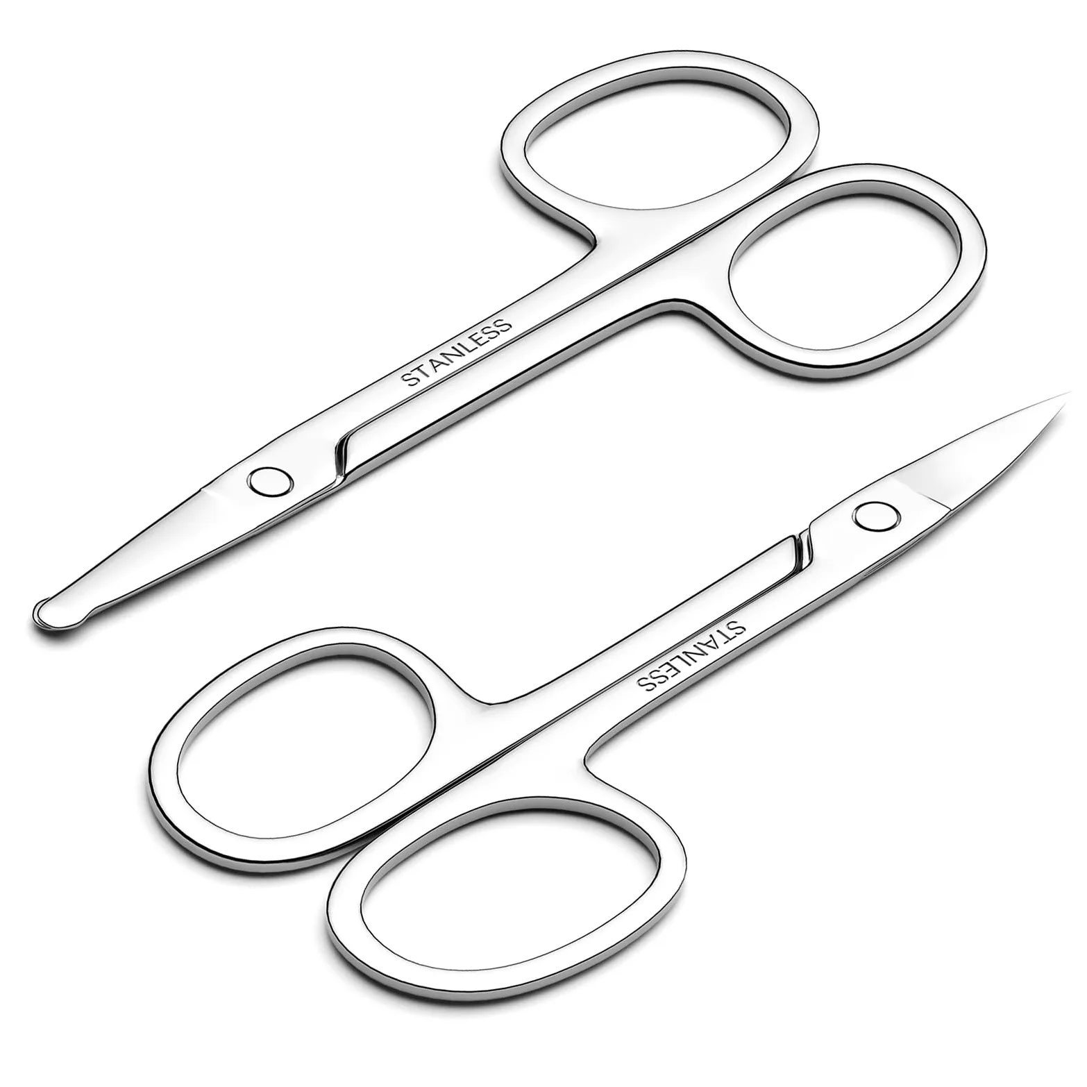 Tijeras de aseo para cejas, curvadas y redondeadas para cejas, vello de nariz, barba, bigote, pestañas, kit de corte de pelo de orejas