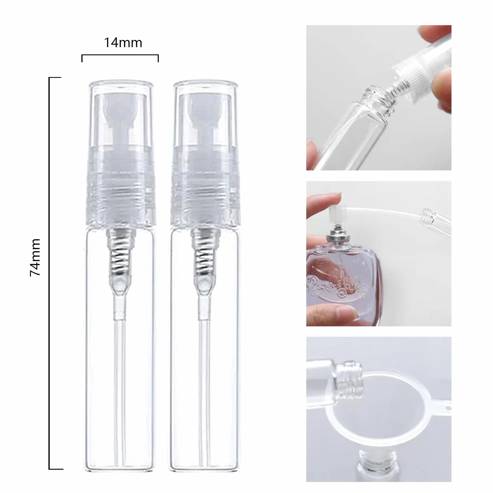 Mini Botella Spray 5ml 24 Piezas, Botella de Spray Rellenable Vacío Pequeña Transparente Portátil Viaje para Perfume
